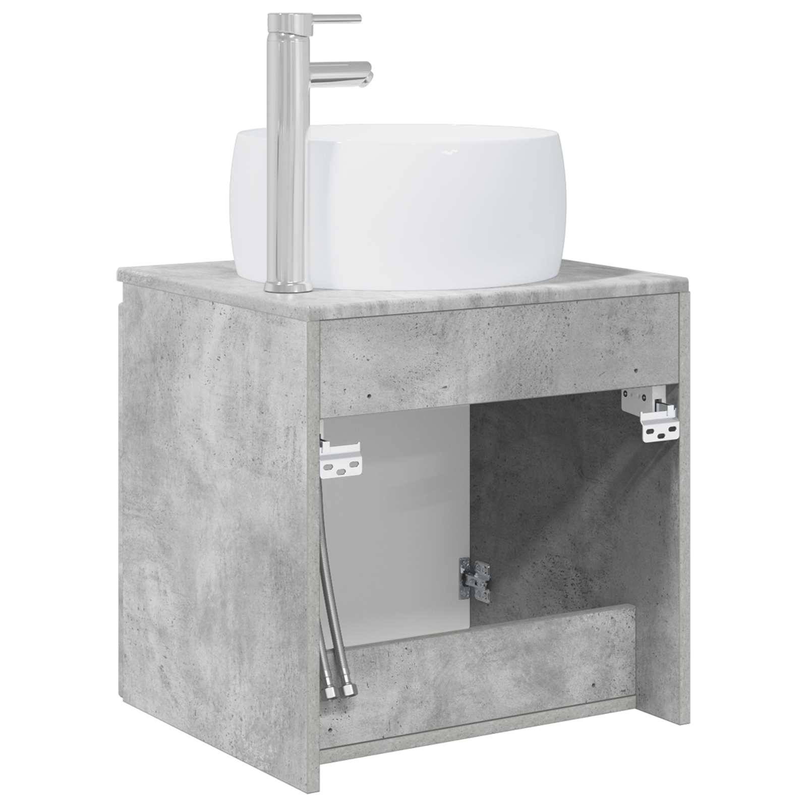 vidaXL Wandmontierte Waschtisch Betongrau 49,5 x 44,5 x 66 cm