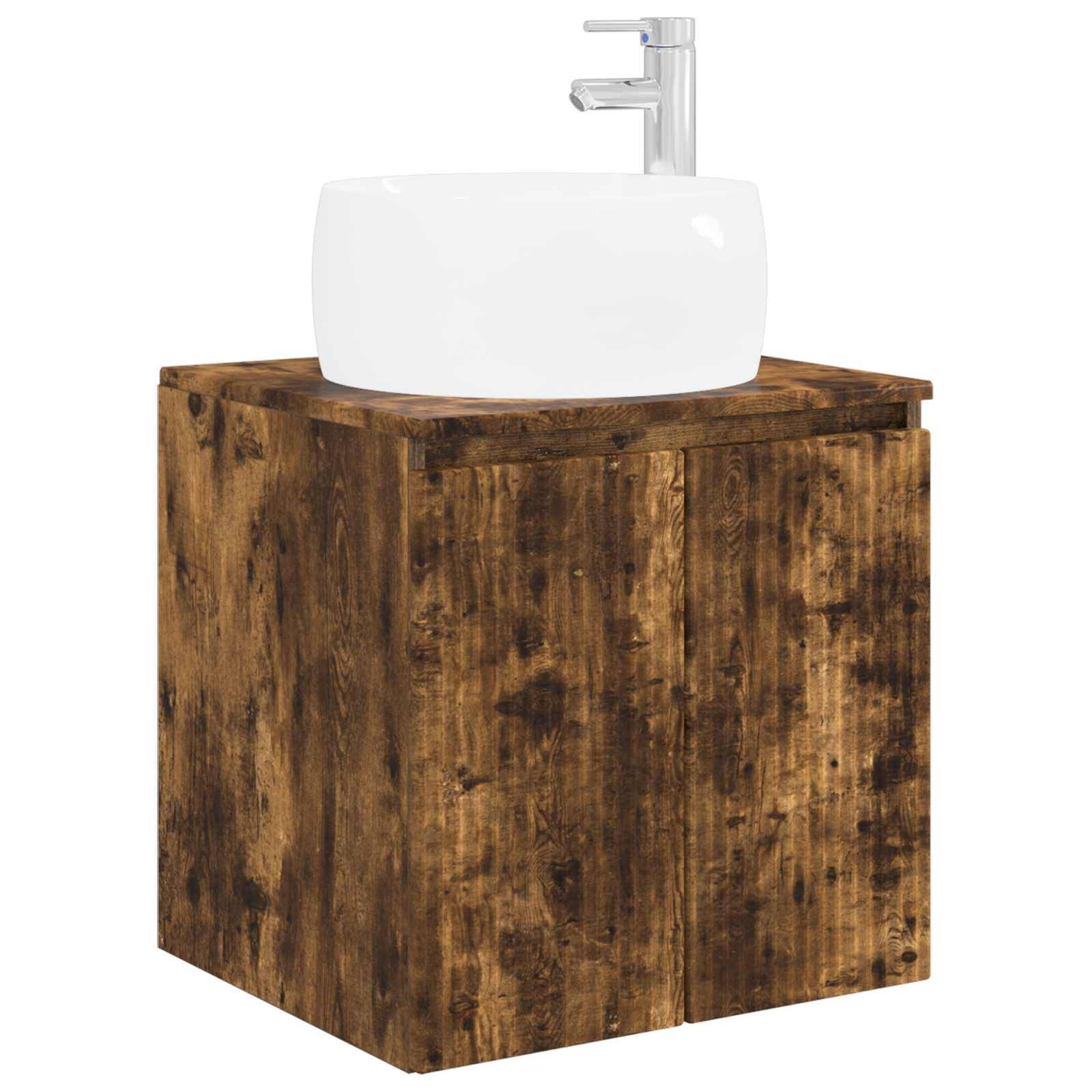 vidaXL Wandmontierte Waschtisch Geräucherte Eiche 49,5 x 44,5 x 66 cm
