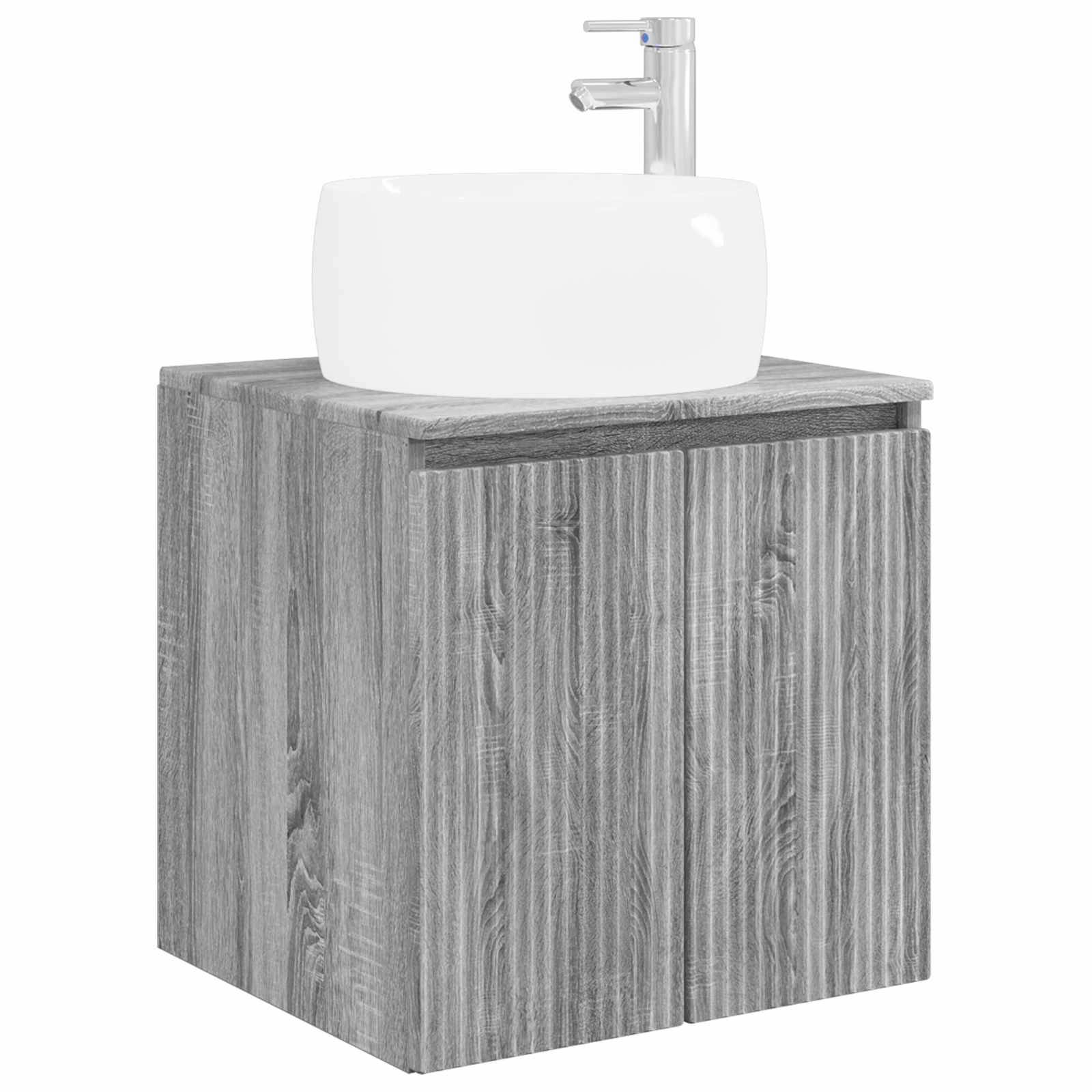 vidaXL Wandmontierte Waschtisch Grau Sonoma 49,5 x 44,5 x 66 cm