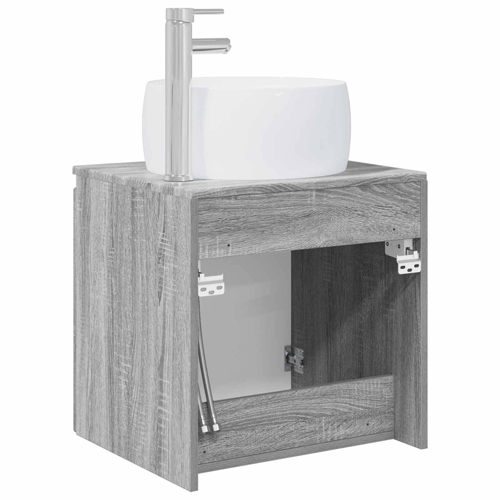 vidaXL Wandmontierte Waschtisch Grau Sonoma 49,5 x 44,5 x 66 cm