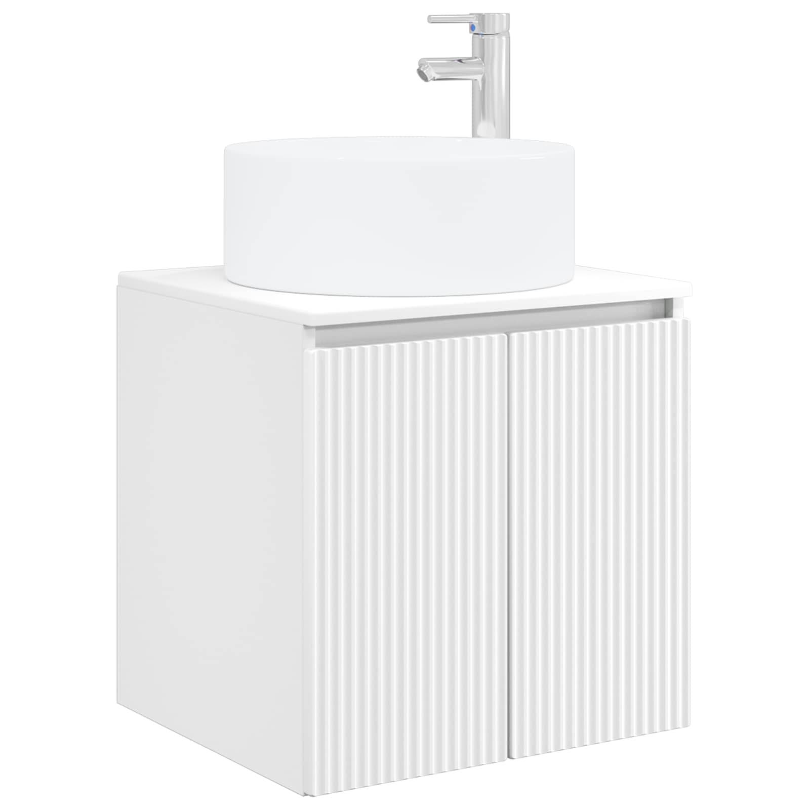 vidaXL Wandmontierte Waschbecken-Vanität Weiß 49,5 x 44,5 x 65,5 cm