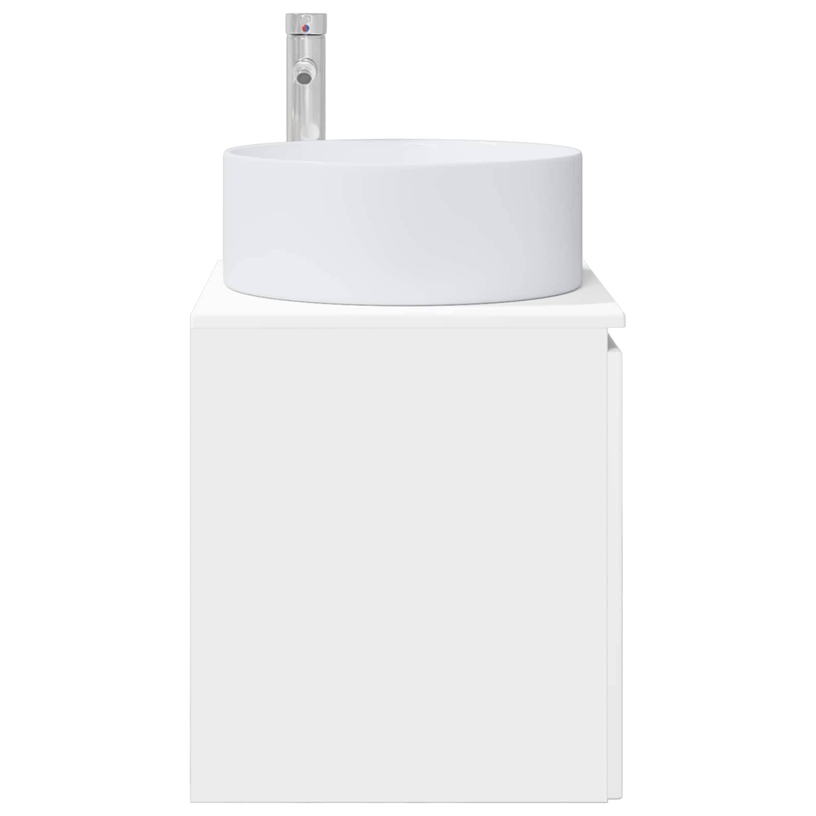 vidaXL Wandmontierte Waschbecken-Vanität Weiß 49,5 x 44,5 x 65,5 cm