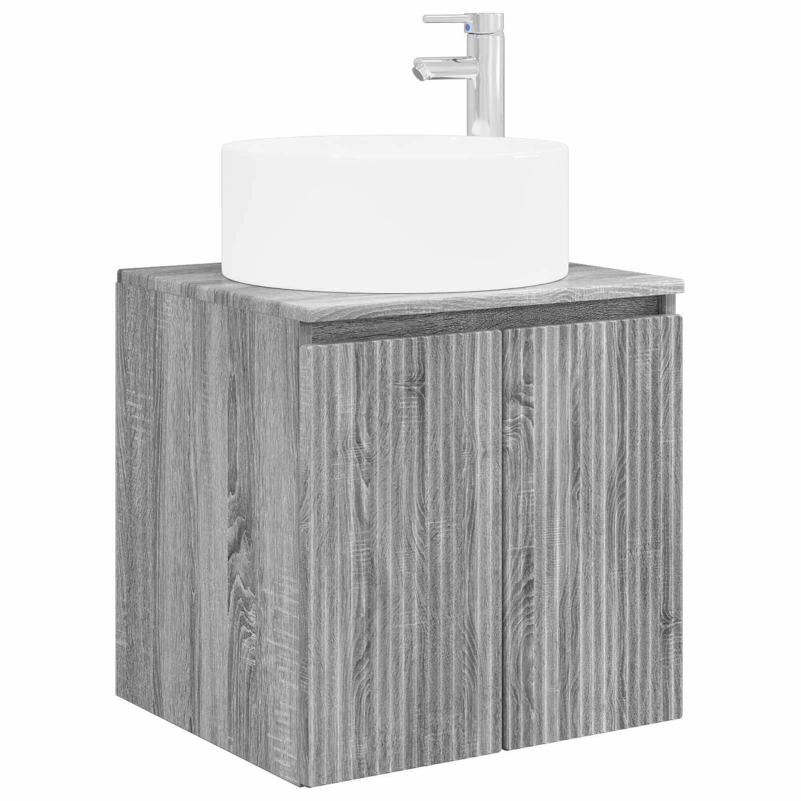 vidaXL Wandmontierte Waschbecken-Vanität Grau Sonoma