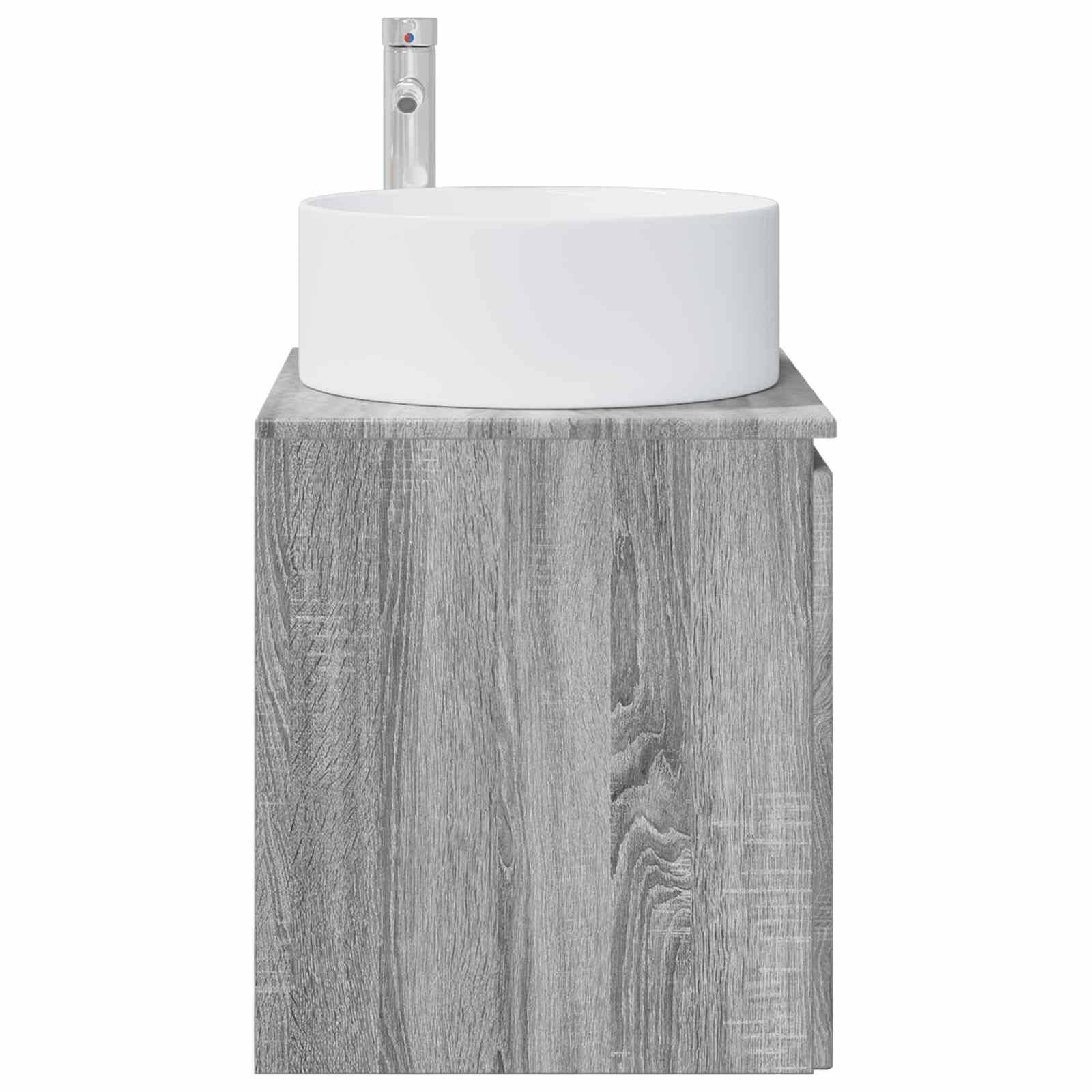 vidaXL Wandmontierte Waschbecken-Vanität Grau Sonoma