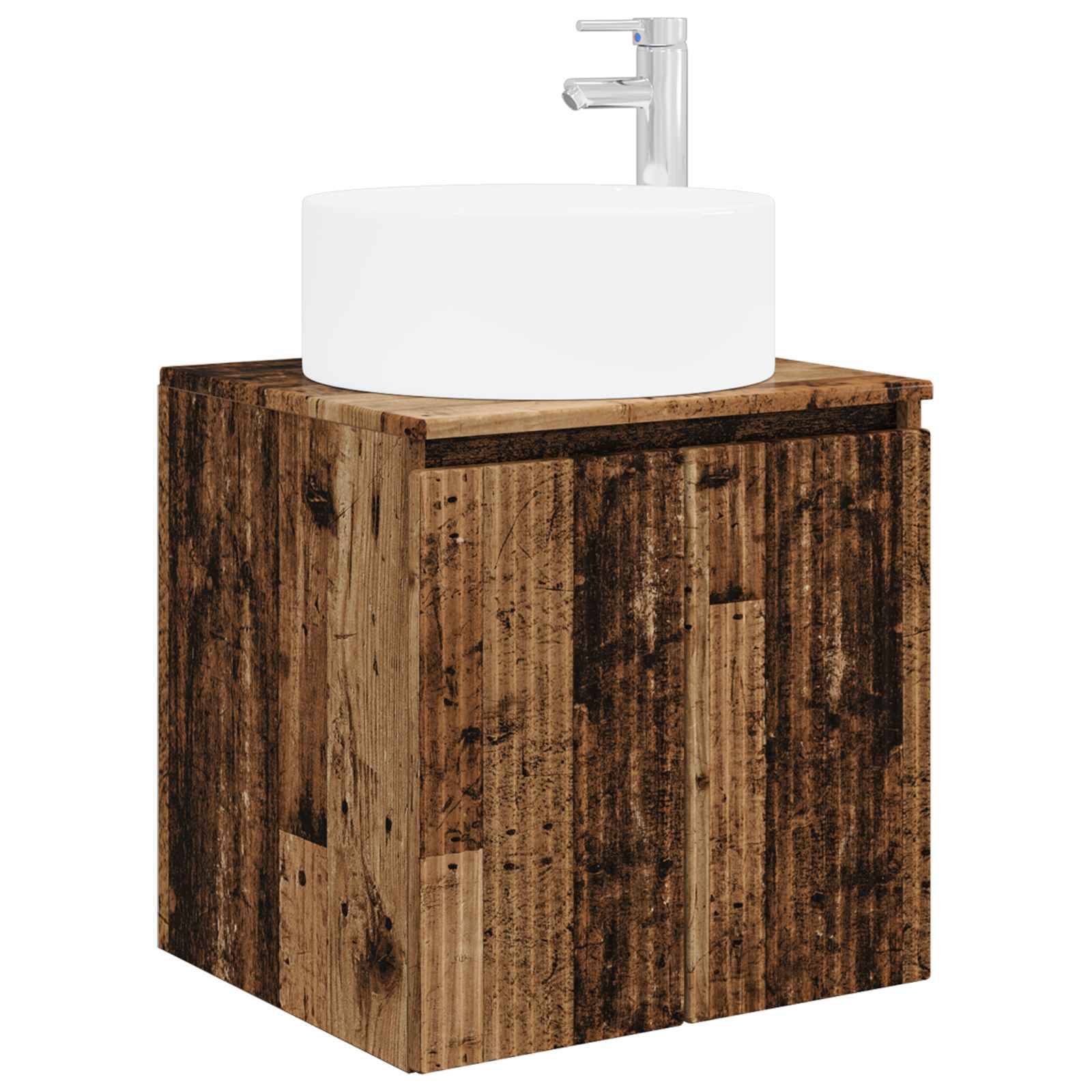 vidaXL Wandmontierte Waschbecken-Vanität Altholz 49,5 x 44,5 x 65,5 cm