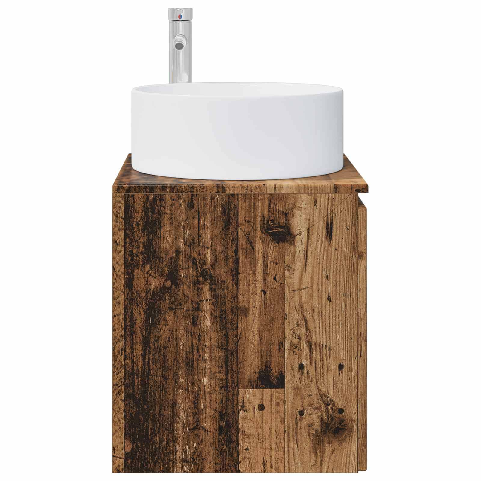 vidaXL Wandmontierte Waschbecken-Vanität Altholz 49,5 x 44,5 x 65,5 cm