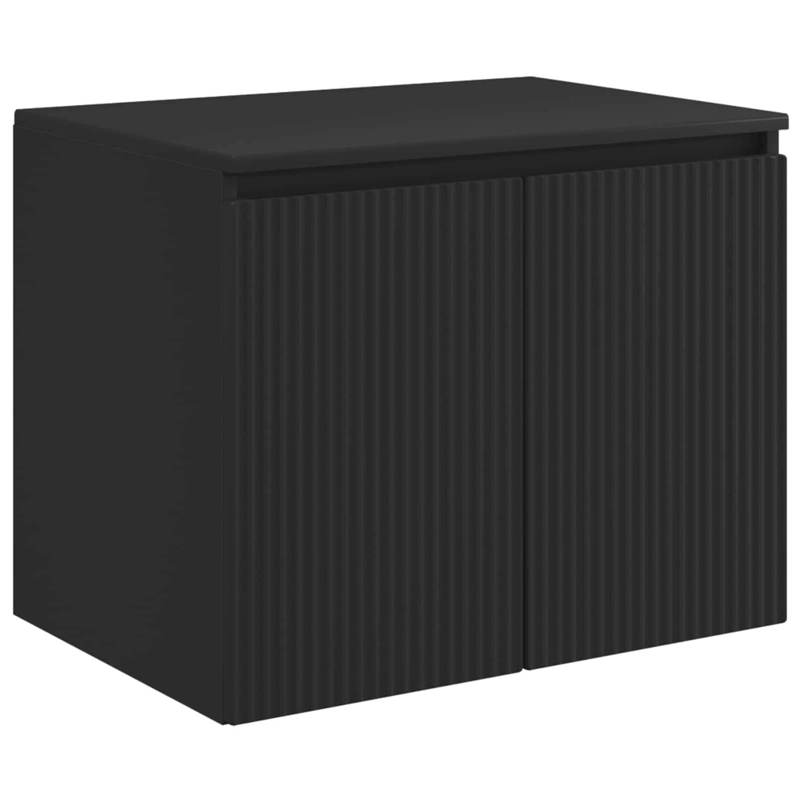 vidaXL Wandmontierter Badezimmerschrank Schwarz 62,5 x 44,5 x 50 cm