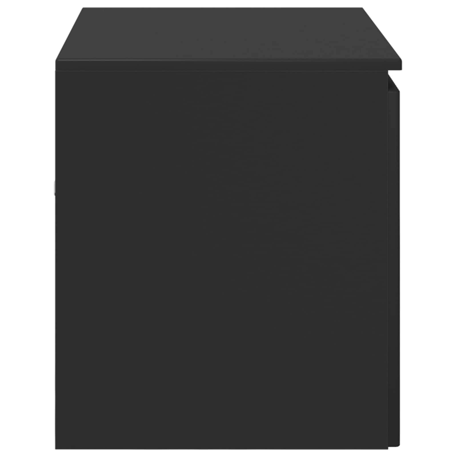 vidaXL Wandmontierter Badezimmerschrank Schwarz 62,5 x 44,5 x 50 cm