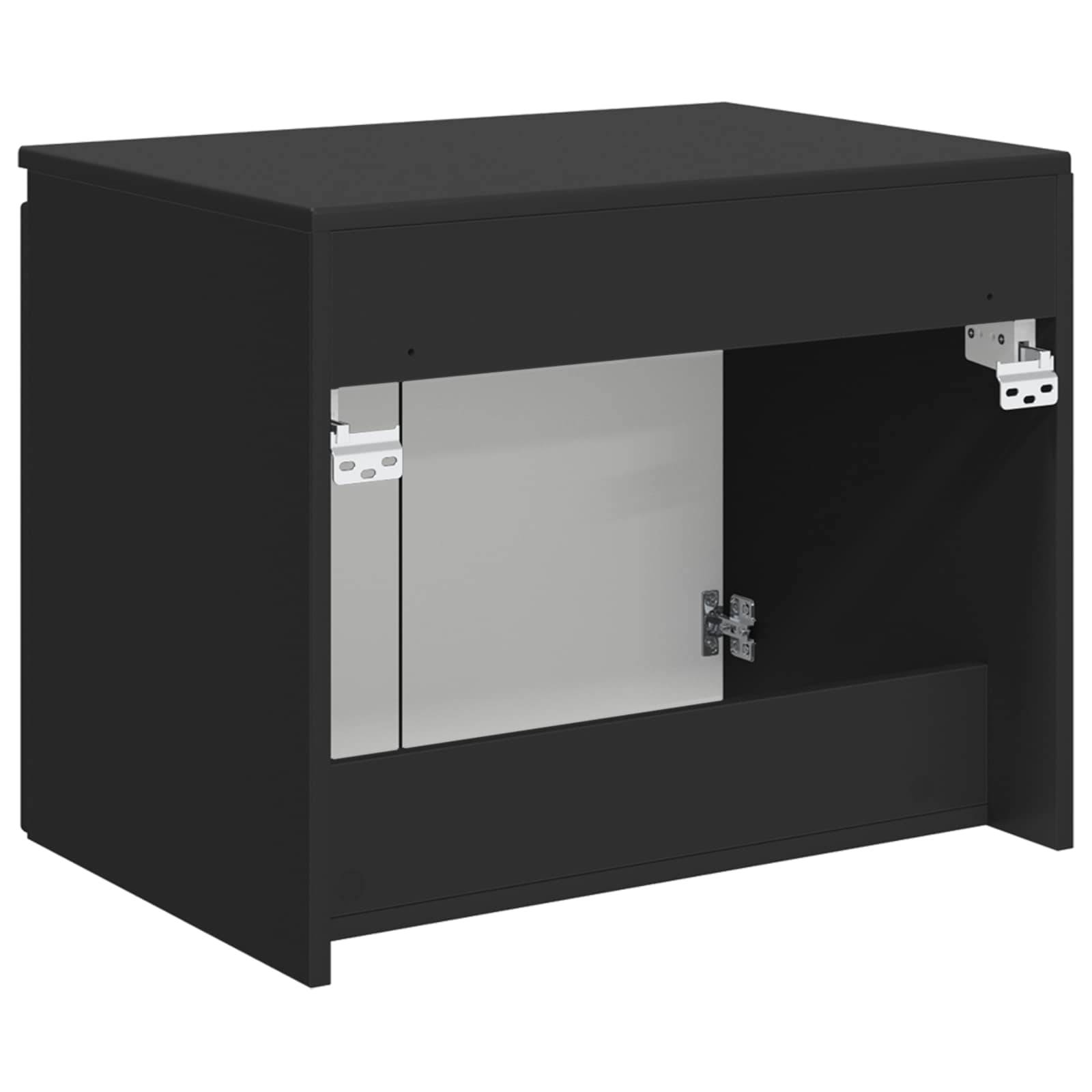 vidaXL Wandmontierter Badezimmerschrank Schwarz 62,5 x 44,5 x 50 cm
