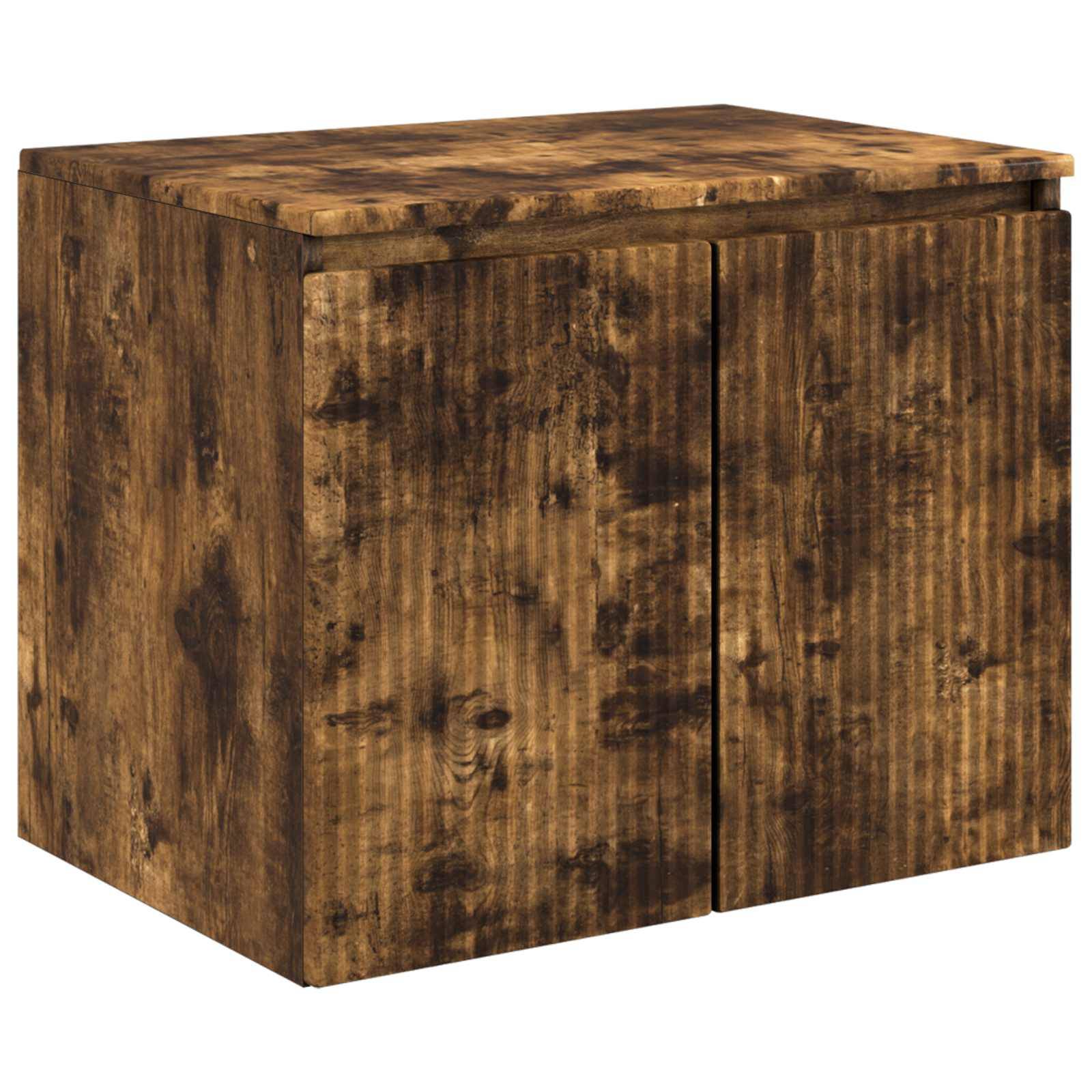 vidaXL Wandmontierter Badezimmerschrank Geräucherte Eiche