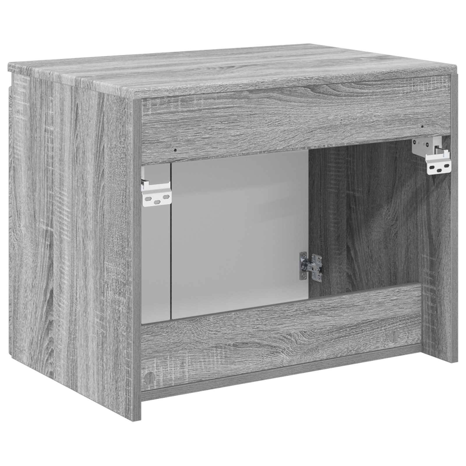 vidaXL Wandmontierter Badezimmerschrank Grau Sonoma