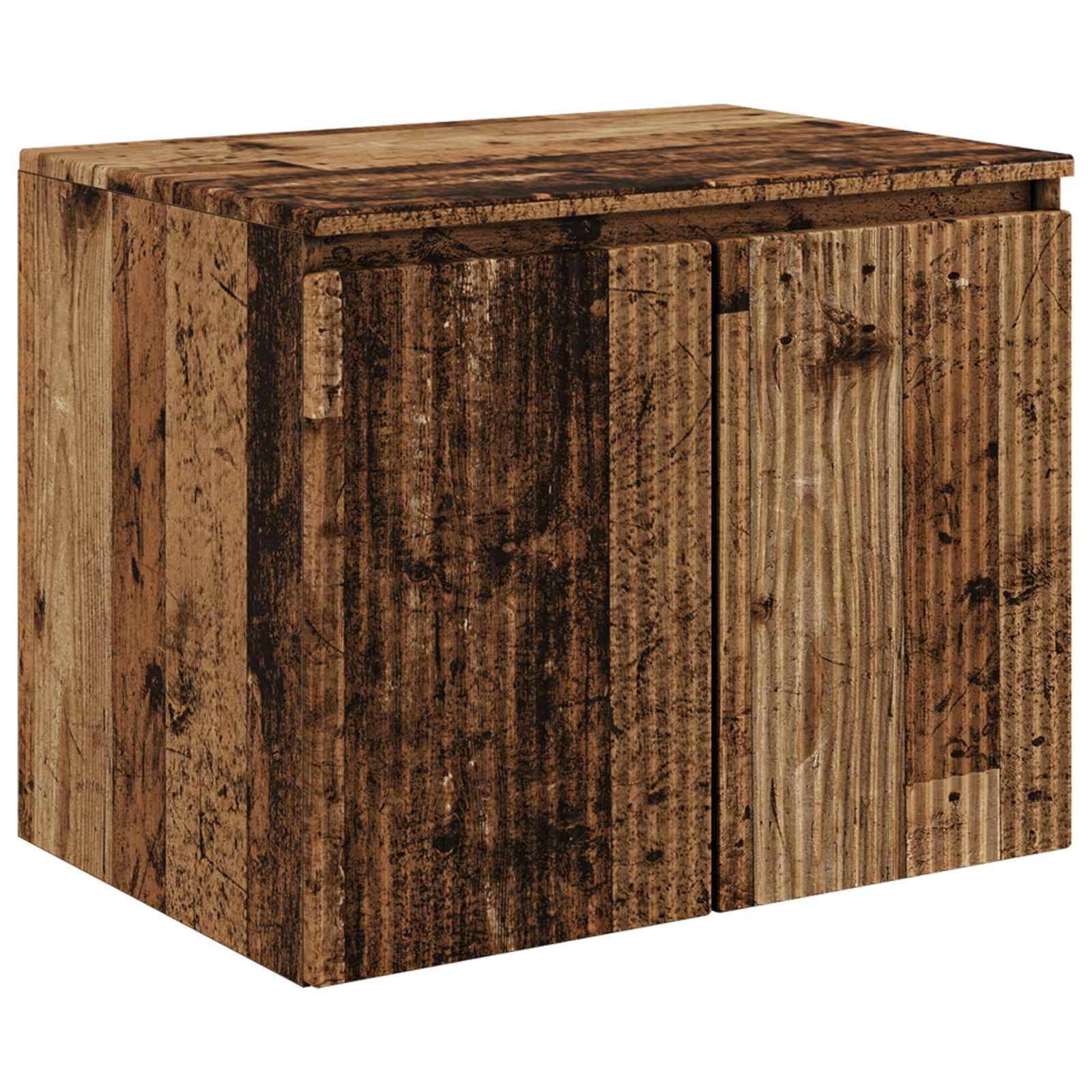 vidaXL Wandmontierter Badezimmerschrank Altholz 62,5 x 44,5 x 50 cm