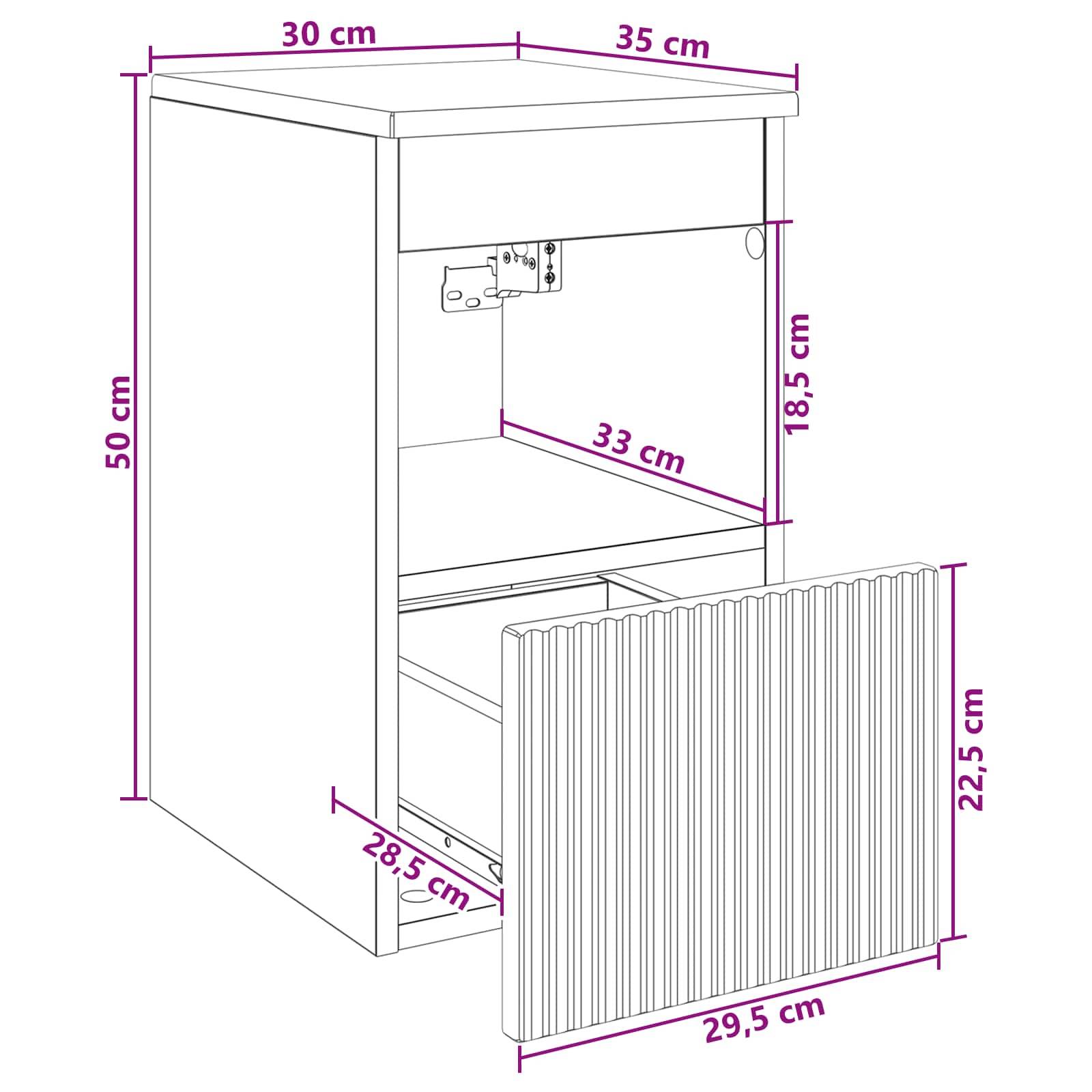 vidaXL Badezimmerschrank Weiß 30 x 35 x 50 cm Holzwerkstoff