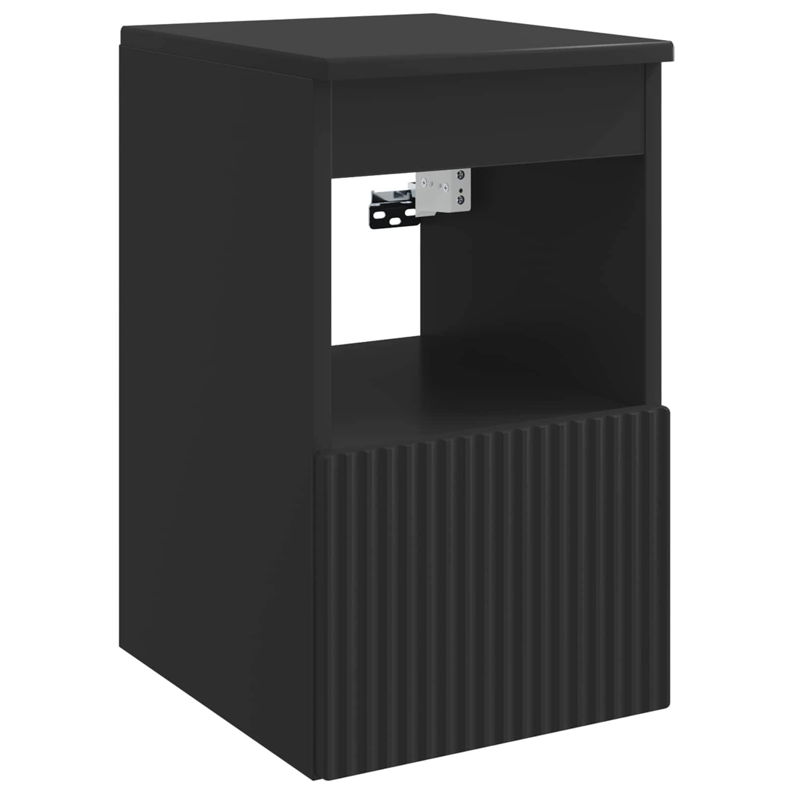 vidaXL Badezimmerschrank Schwarz 30 x 35 x 50 cm Holzwerkstoff