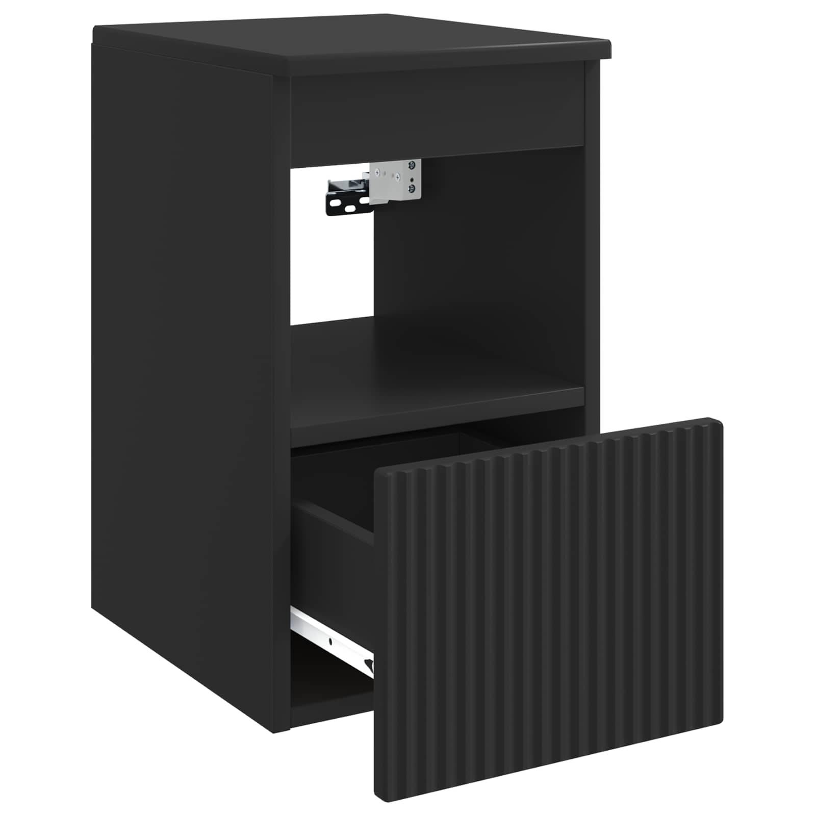 vidaXL Badezimmerschrank Schwarz 30 x 35 x 50 cm Holzwerkstoff