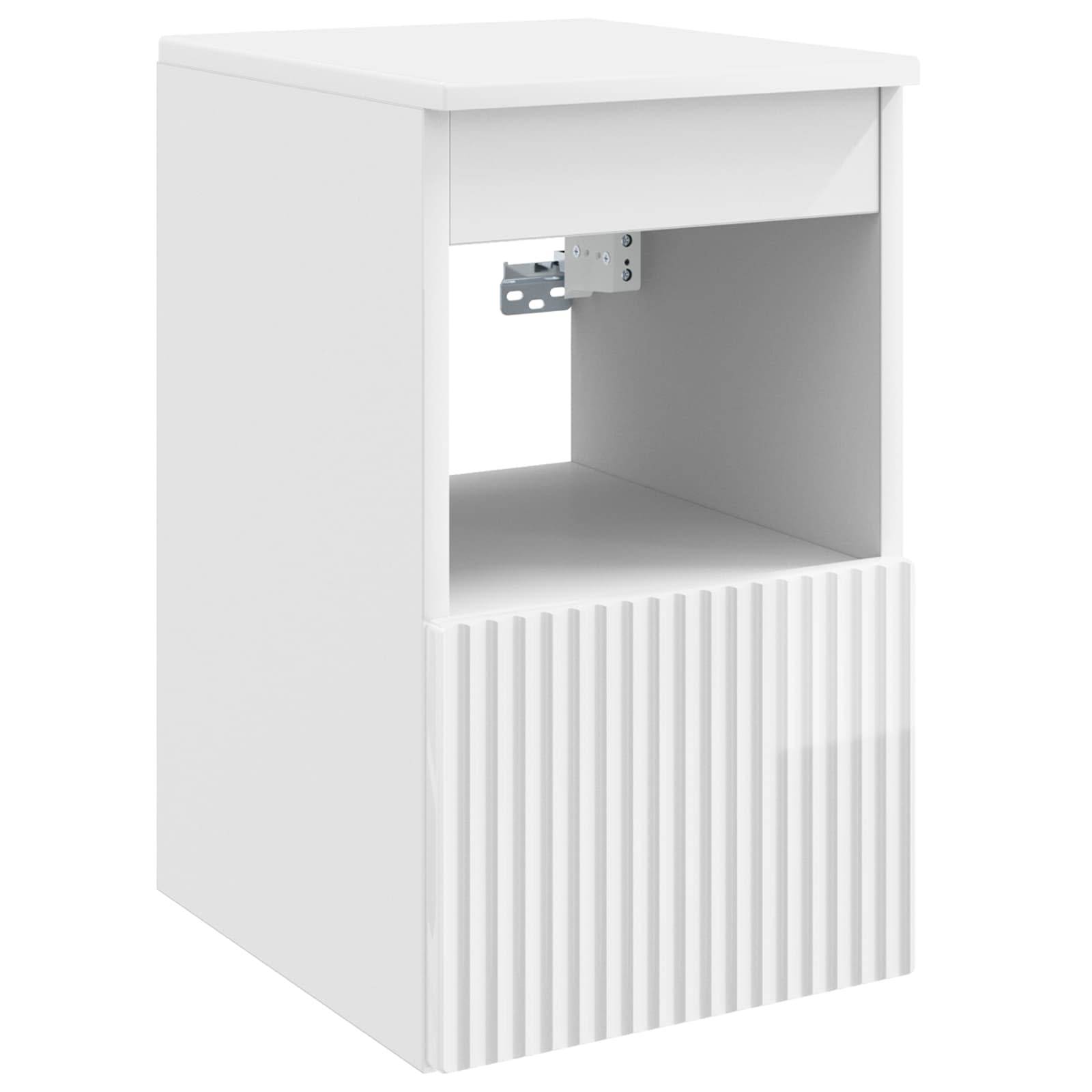 vidaXL Badezimmerschrank Hochglanz Weiß 30 x 35 x 50 cm Holzwerkstoff