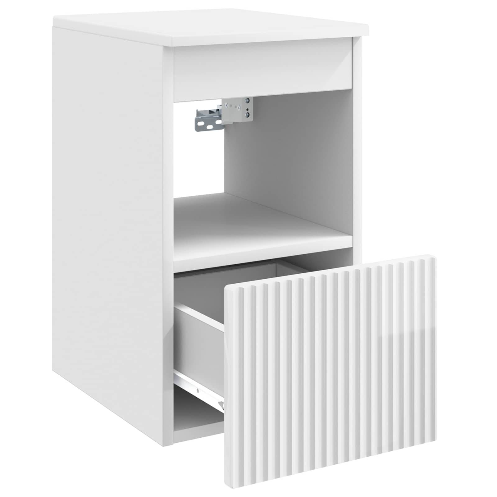 vidaXL Badezimmerschrank Hochglanz Weiß 30 x 35 x 50 cm Holzwerkstoff