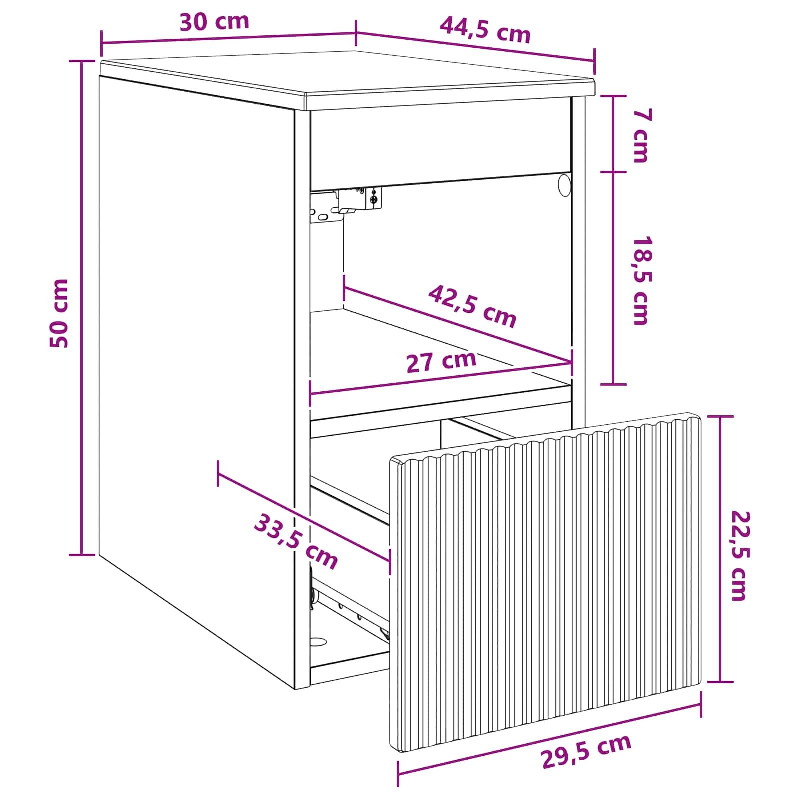 vidaXL Badezimmerschrank Schwarz 30 x 44,5 x 50 cm Holzwerkstoff