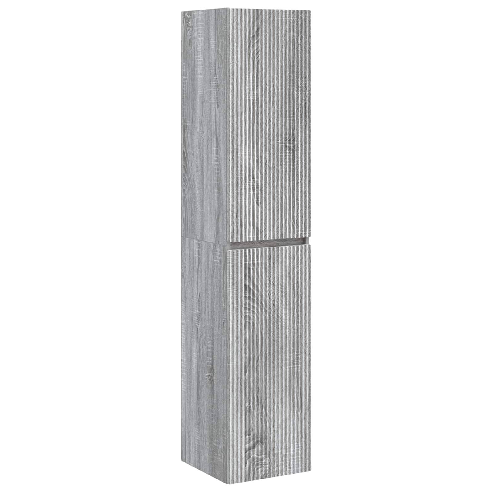 vidaXL Wandmontierter Badezimmerschrank Grau Sonoma 33 x 34,5 x 160 cm