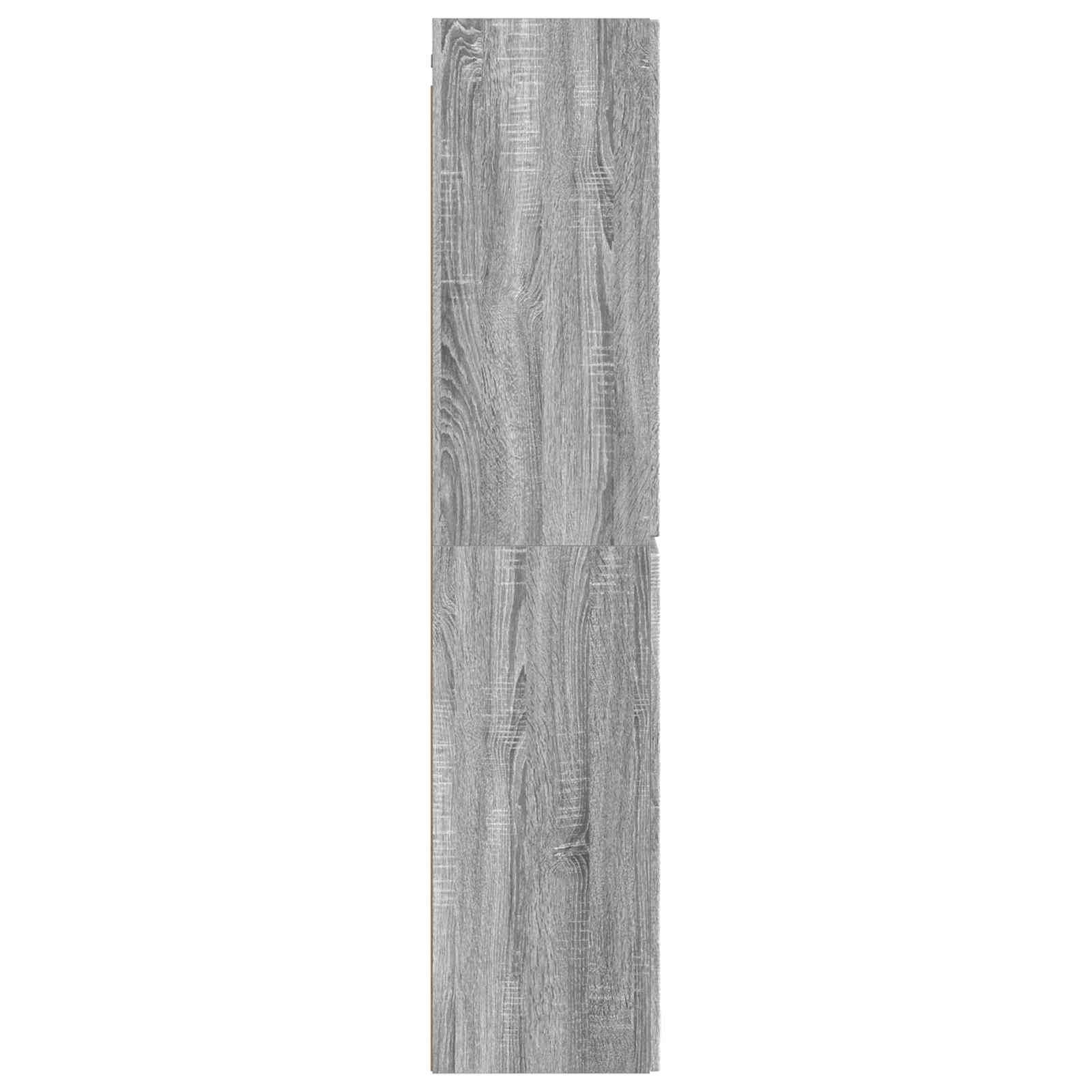 vidaXL Wandmontierter Badezimmerschrank Grau Sonoma 33 x 34,5 x 160 cm