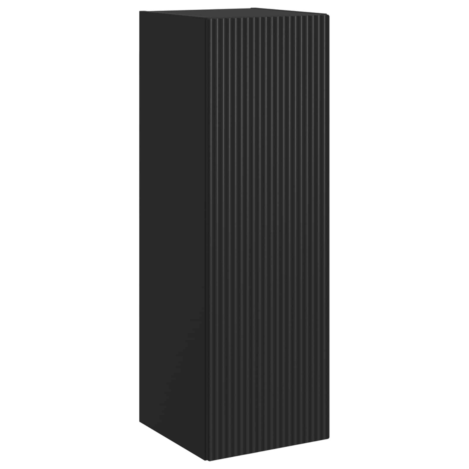 vidaXL Wandmontierter Badezimmerschrank Schwarz 33 x 34,5 x 100 cm