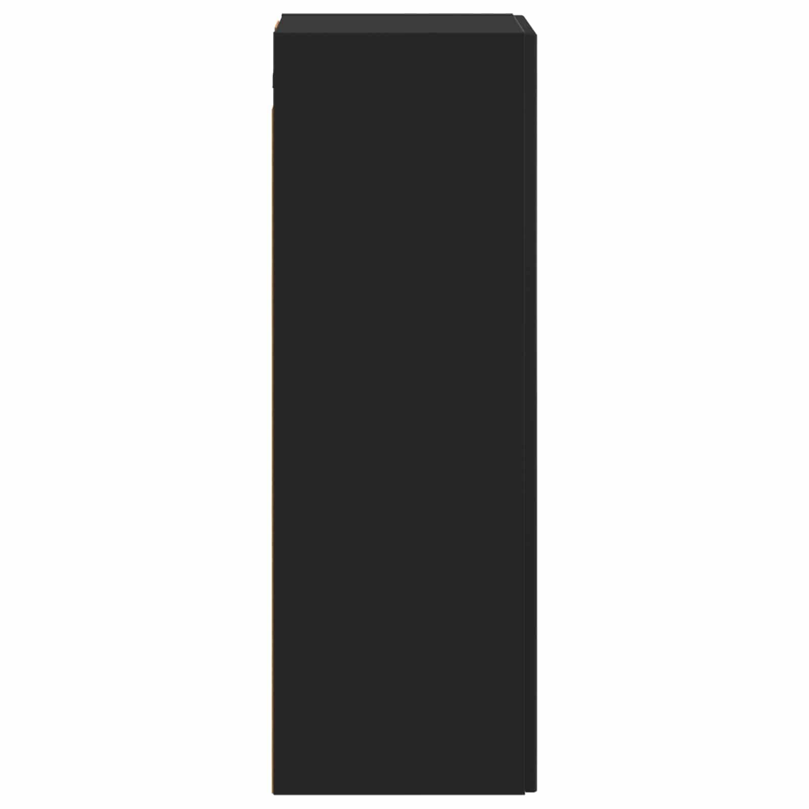 vidaXL Wandmontierter Badezimmerschrank Schwarz 33 x 34,5 x 100 cm