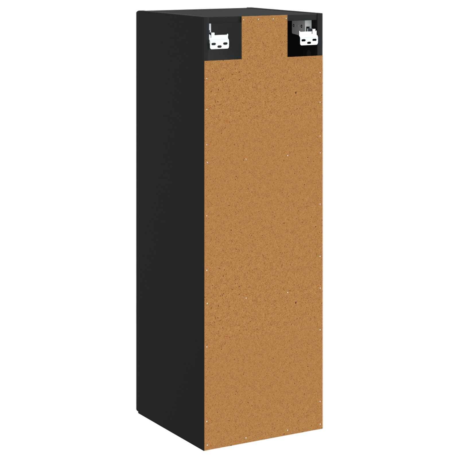 vidaXL Wandmontierter Badezimmerschrank Schwarz 33 x 34,5 x 100 cm