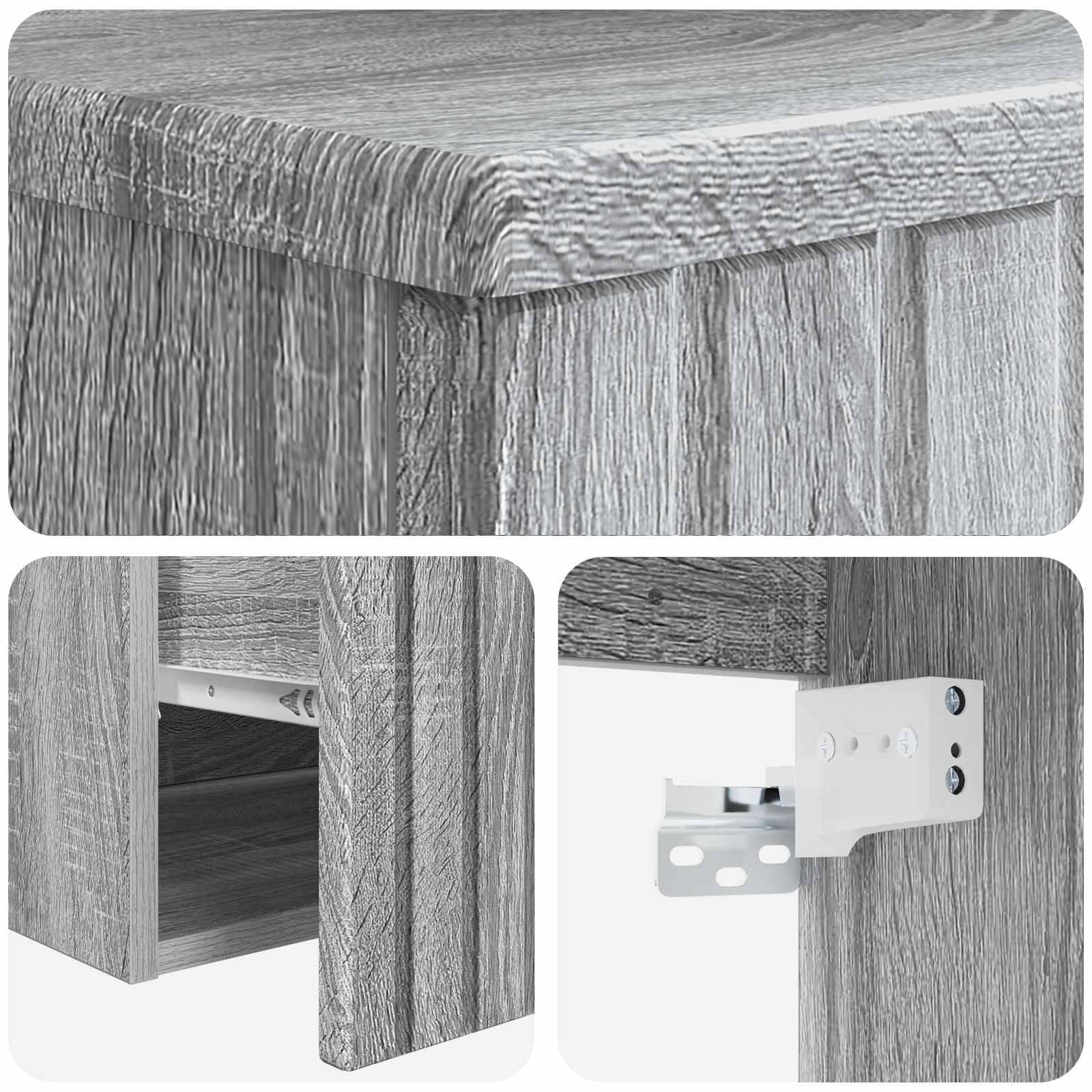 vidaXL Wandmontierte Waschbecken-Vanität Grau Sonoma 39 x 35 x 63 cm