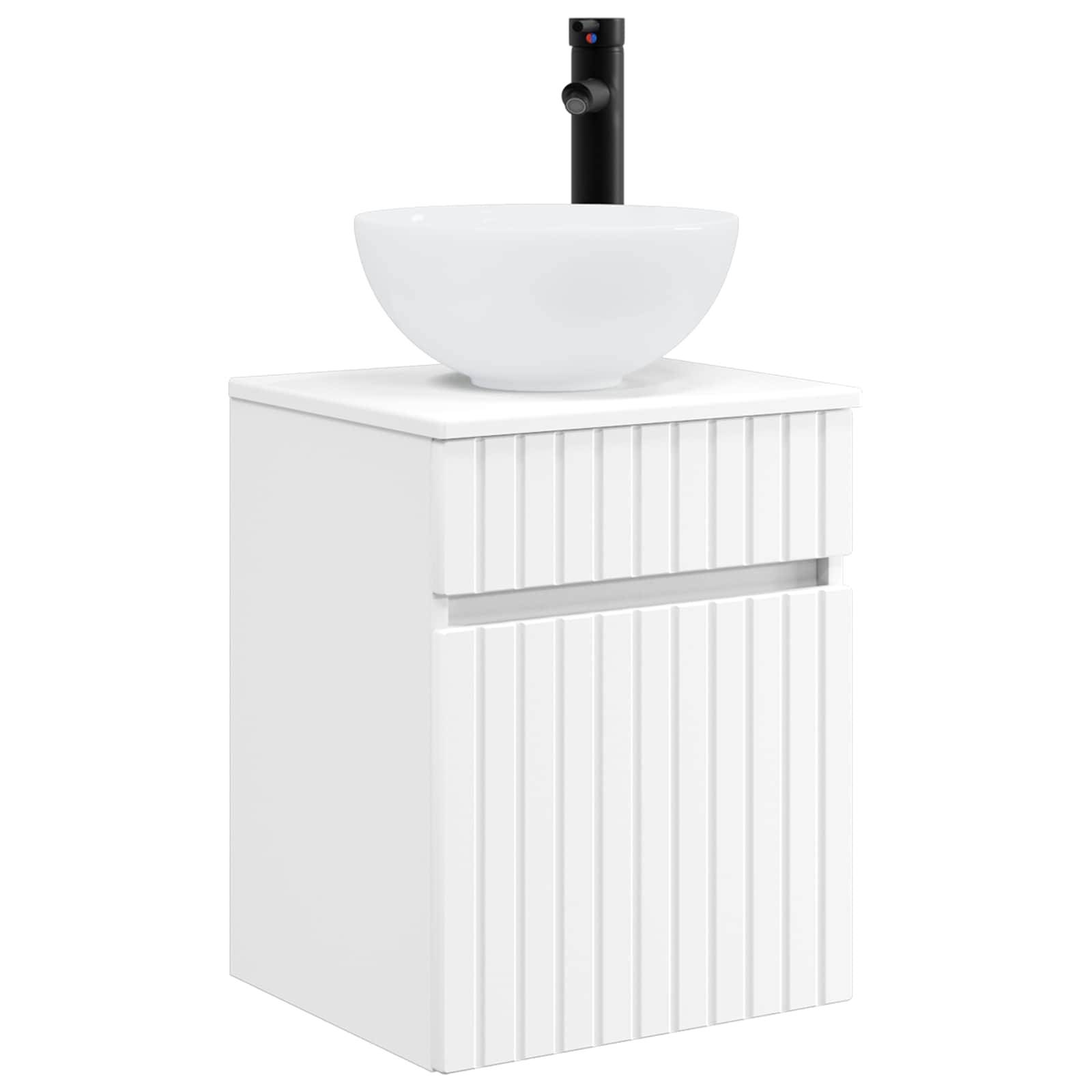 vidaXL Wandmontierte Waschbecken-Vanität Weiß 39 x 41 x 64,5 cm
