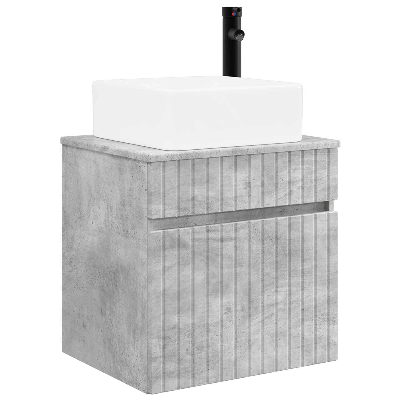 vidaXL Wandmontierte Waschbecken-Vanität Betongrau 49 x 41 x 63 cm