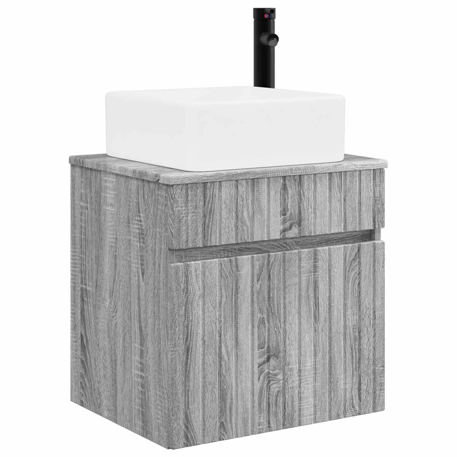 vidaXL Wandmontierte Waschbecken-Vanität Grau Sonoma 49 x 41 x 63 cm
