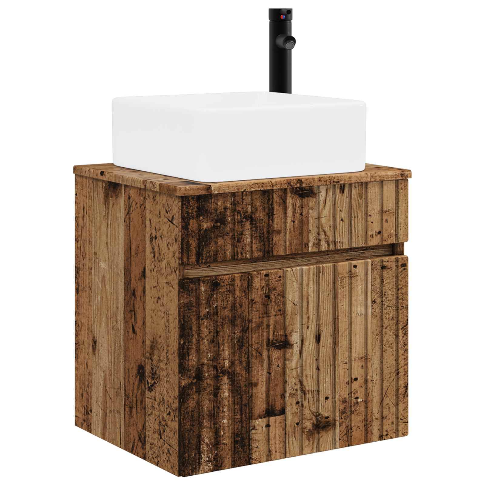 vidaXL Wandmontierte Waschbecken-Vanität Altholz 49 x 41 x 63 cm