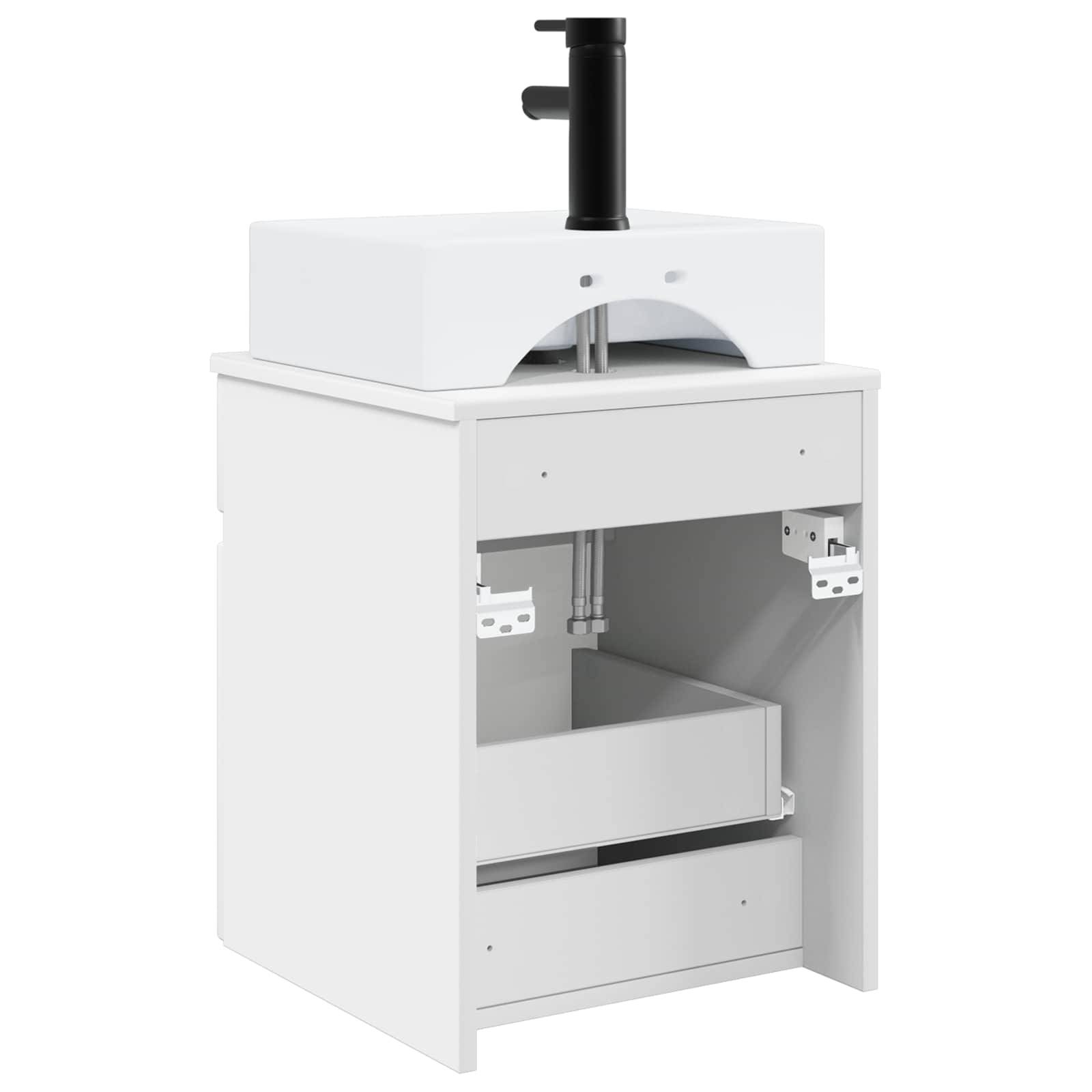 vidaXL Wandmontierter Waschbecken Vanity Weiß 39 x 41 x 62,5 cm