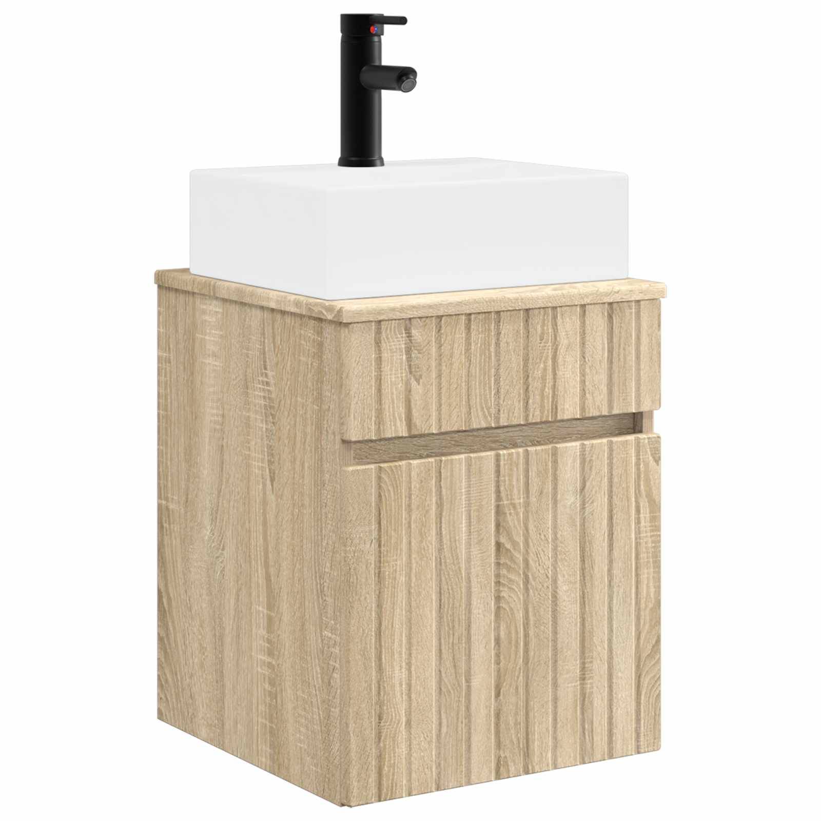 vidaXL Wandmontierter Waschbecken Vanity Sonoma-Eiche