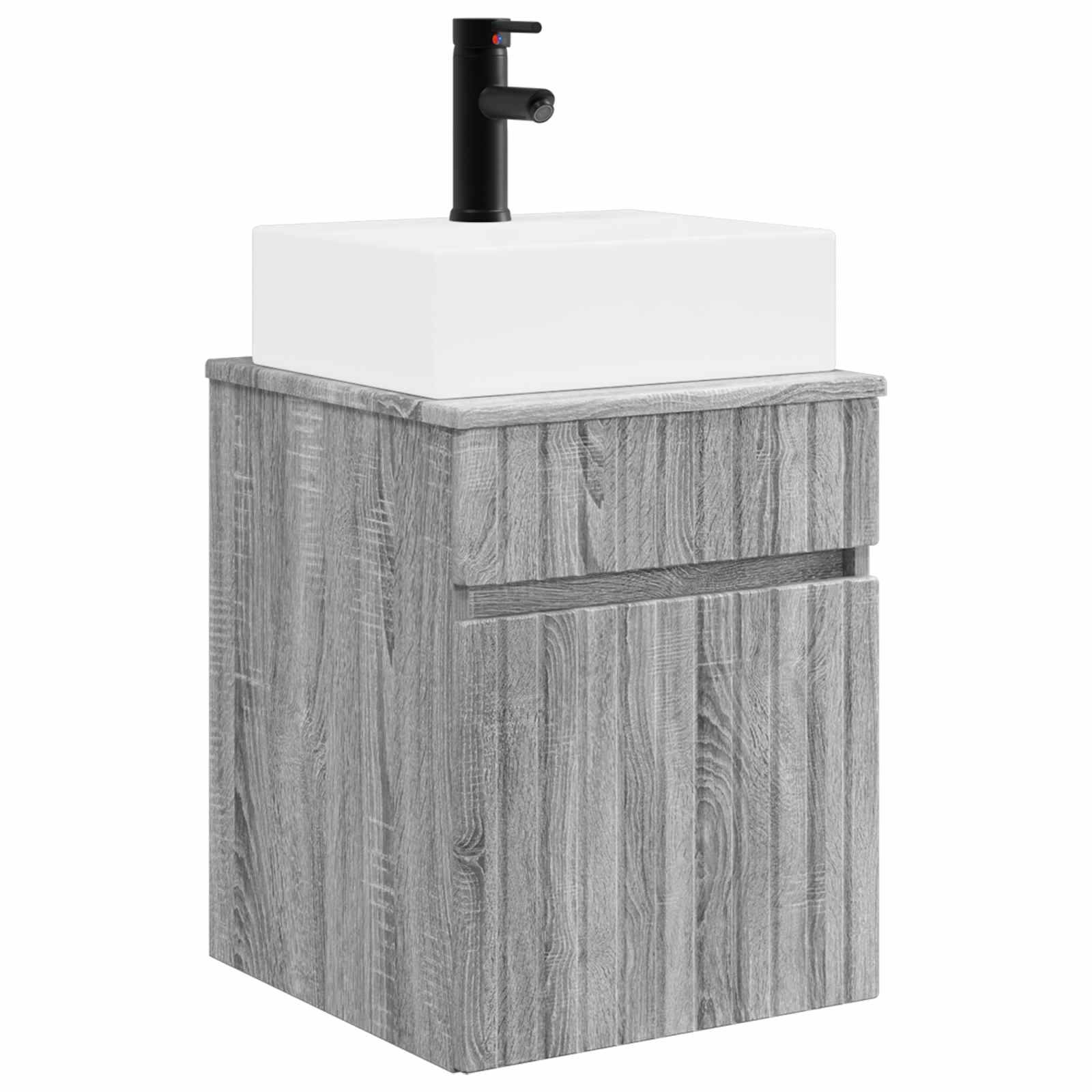 vidaXL Wandmontierter Waschbecken Vanity Grau Sonoma 39 x 41 x 62,5 cm