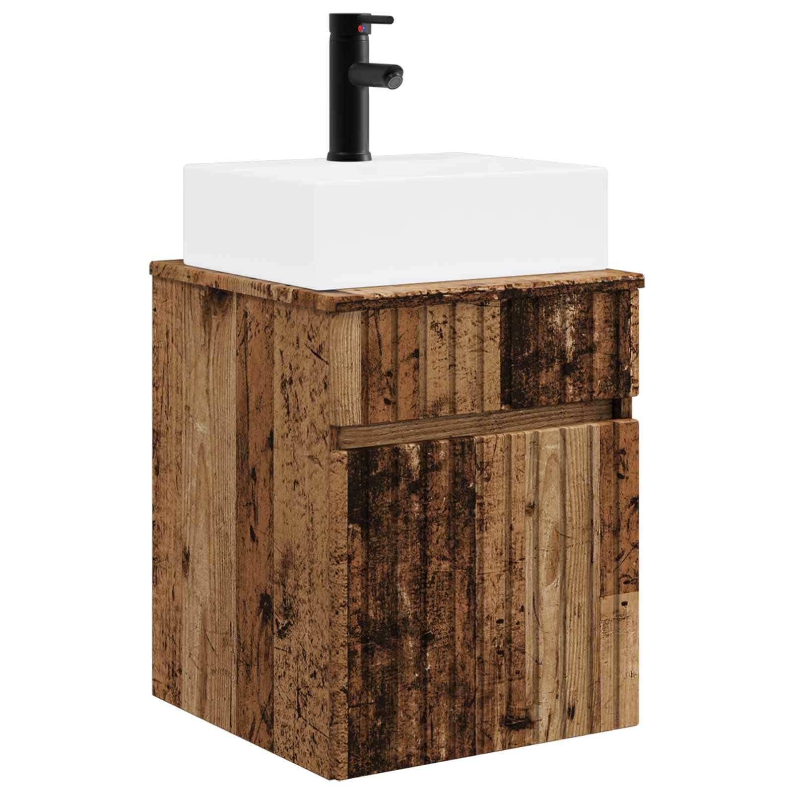 vidaXL Wandmontierter Waschbecken Vanity Altholz 39 x 41 x 62,5 cm