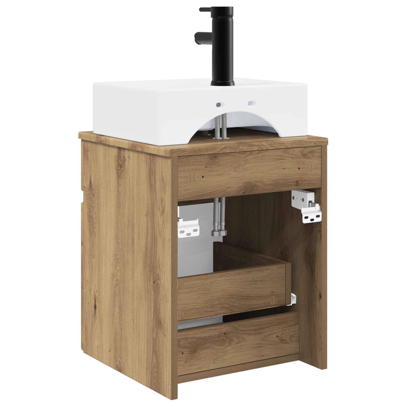 vidaXL Wandmontierter Waschbecken Vanity Artisan-Eiche