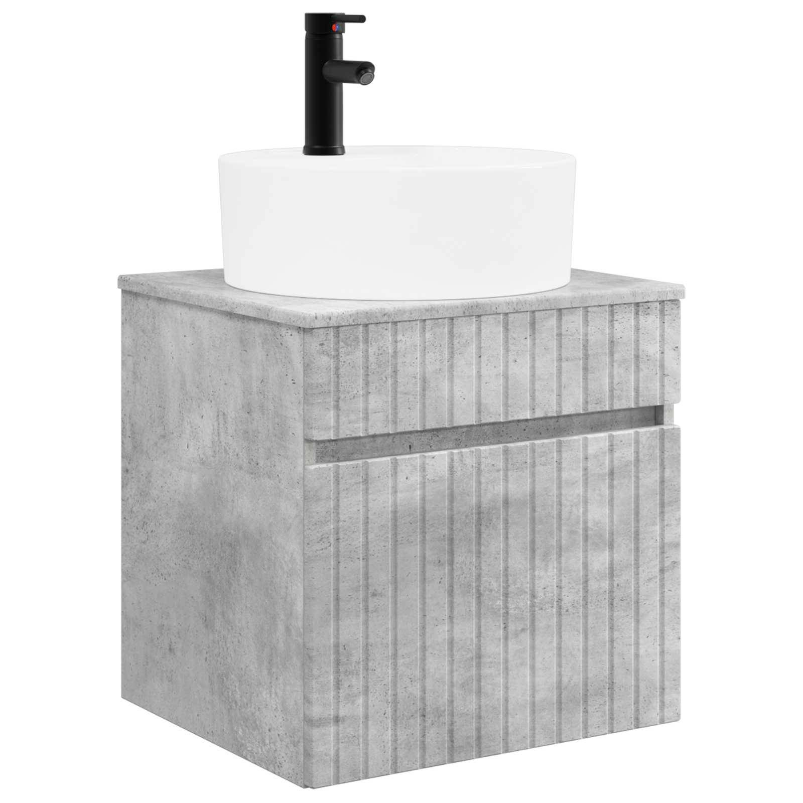 vidaXL Wandmontierte Waschbecken-Vanität Betongrau 49 x 44,5 x 65 cm