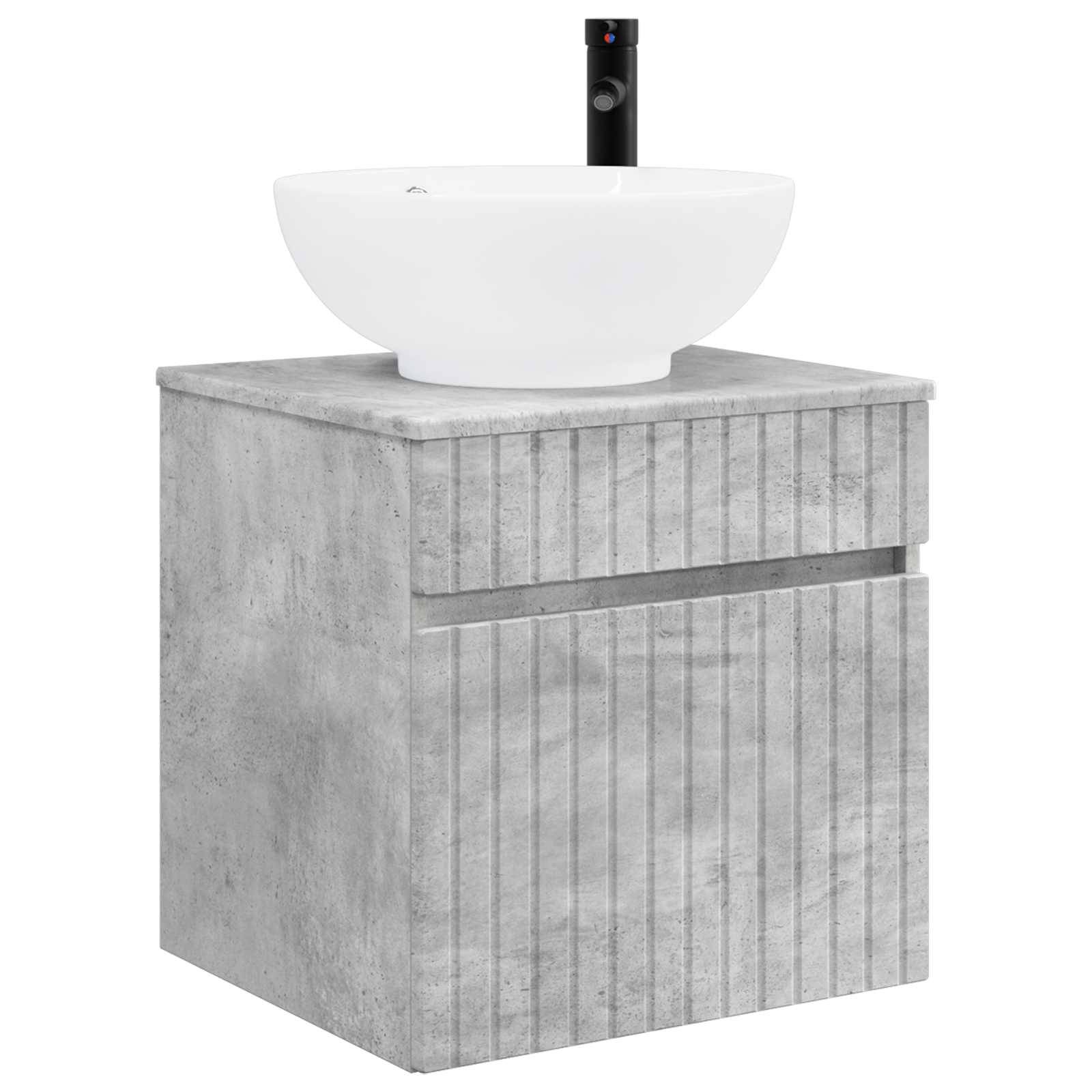 vidaXL Wandmontierte Waschbecken-Vanität Betongrau 49 x 44,5 x 66,5 cm