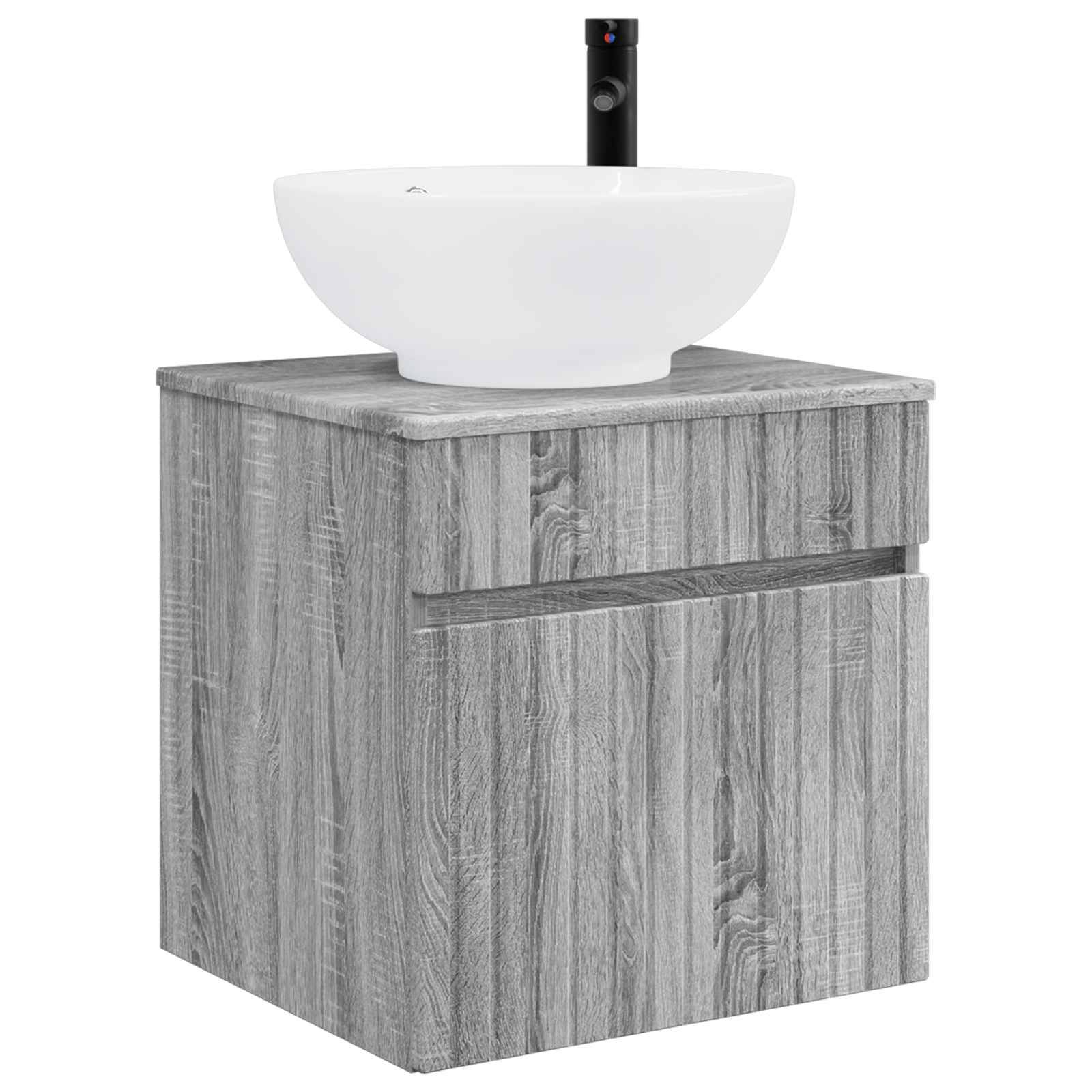 vidaXL Wandmontierte Waschbecken-Vanität Grau Sonoma