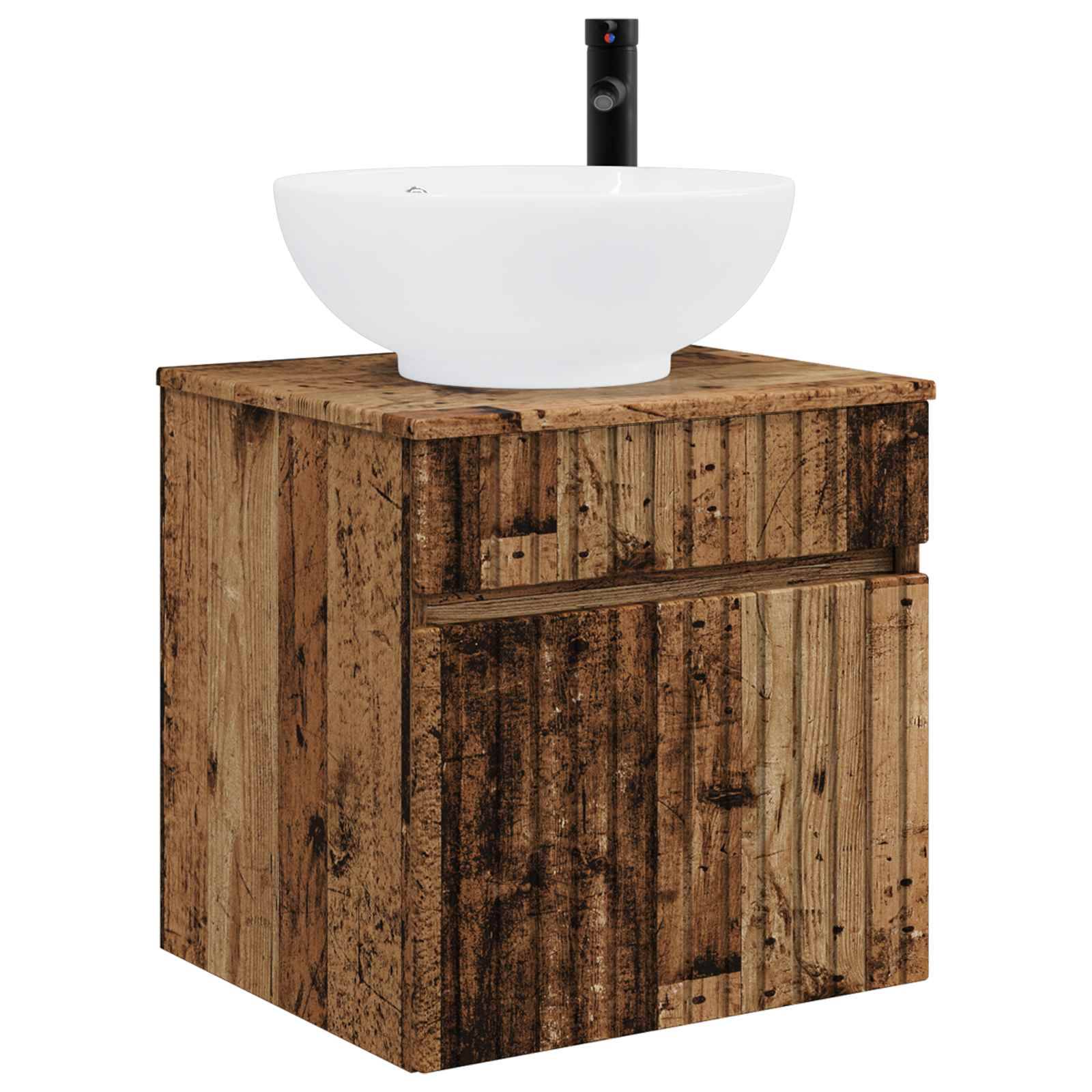 vidaXL Wandmontierte Waschbecken-Vanität Altholz 49 x 44,5 x 66,5 cm