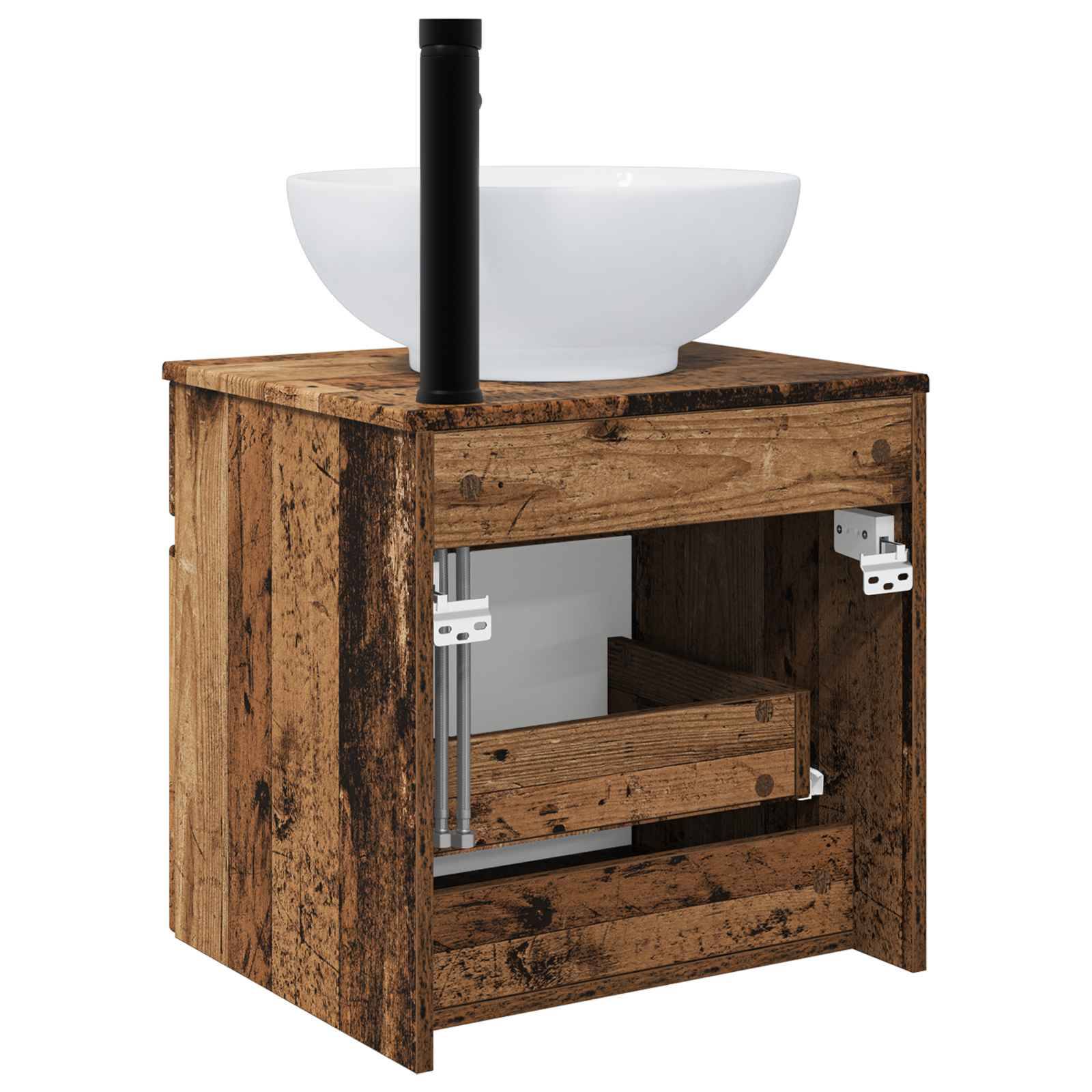 vidaXL Wandmontierte Waschbecken-Vanität Altholz 49 x 44,5 x 66,5 cm
