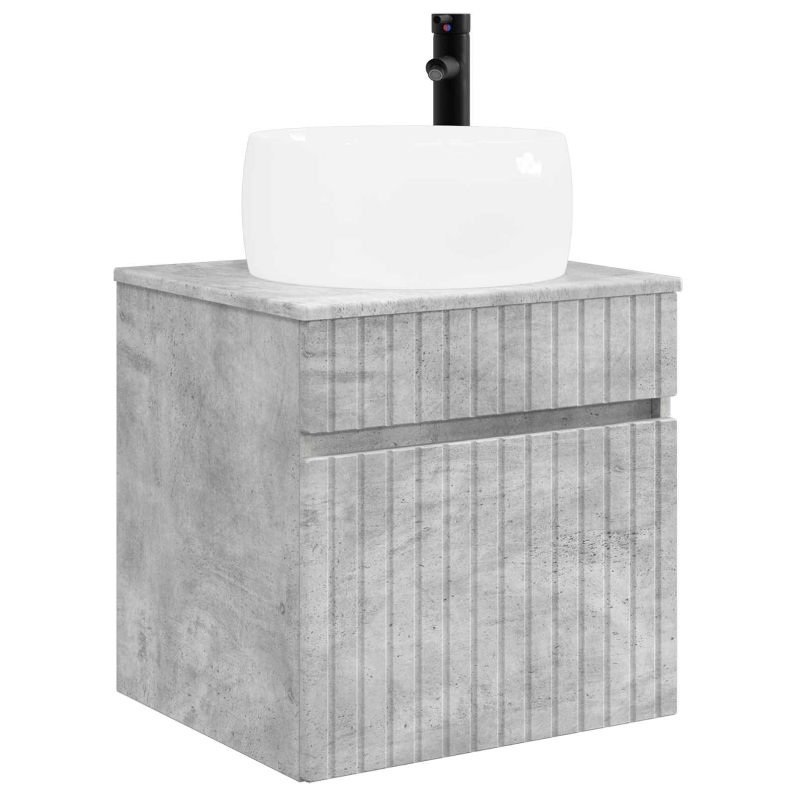 vidaXL Wandmontierte Waschbecken-Vanität Betongrau 49 x 44,5 x 66 cm