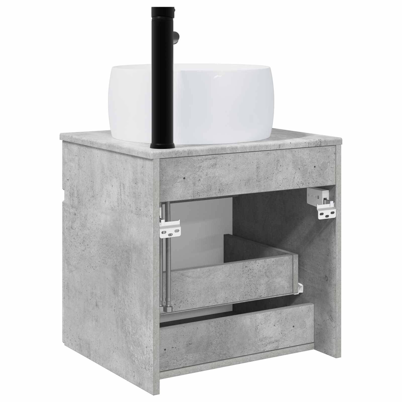 vidaXL Wandmontierte Waschbecken-Vanität Betongrau 49 x 44,5 x 66 cm