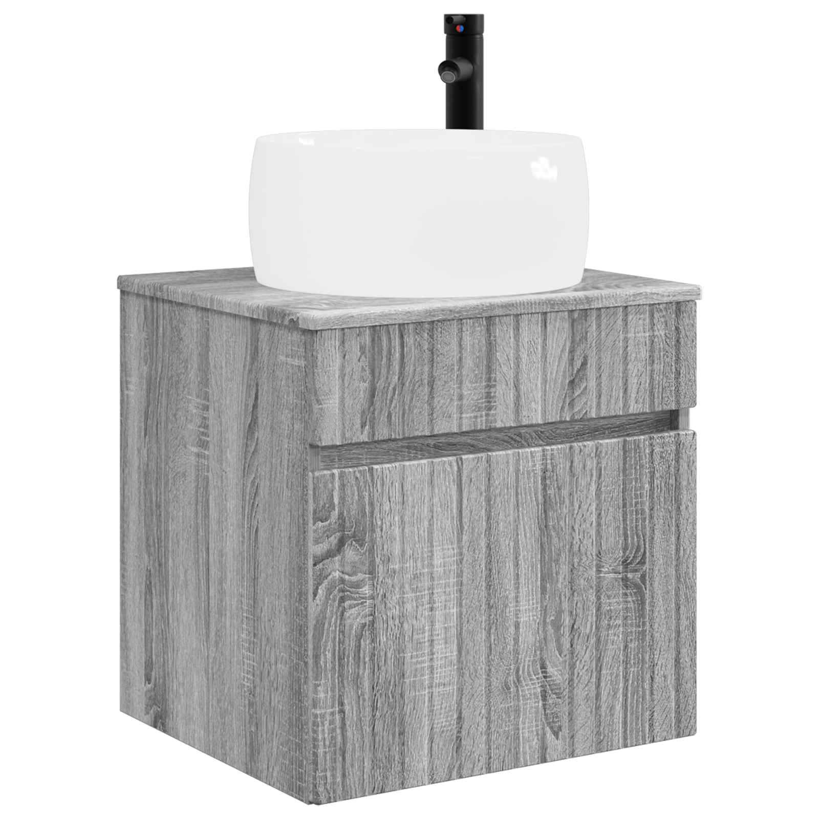 vidaXL Wandmontierte Waschbecken-Vanität Grau Sonoma 49 x 44,5 x 66 cm