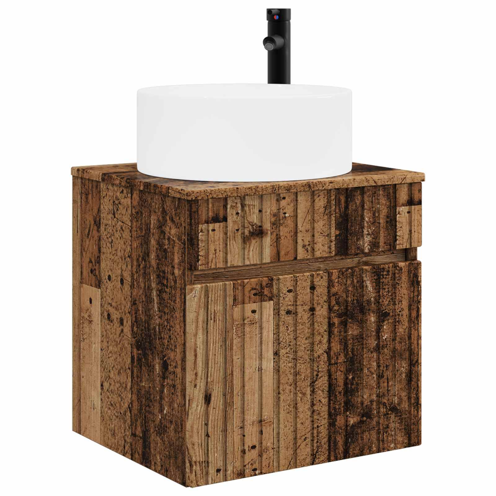 vidaXL Wandmontierte Waschbecken-Vanität Altholz 49 x 44,5 x 65,5 cm