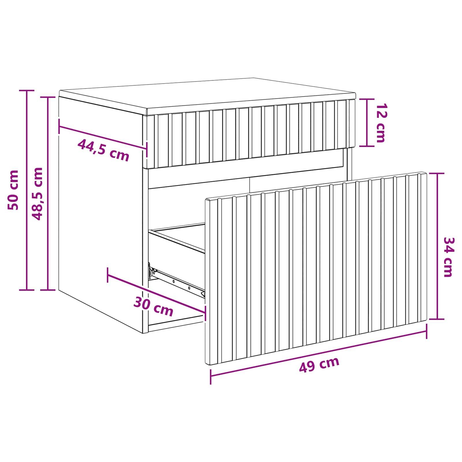 vidaXL Wandmontierter Badezimmerschrank Weiß 59 x 44,5 x 50 cm