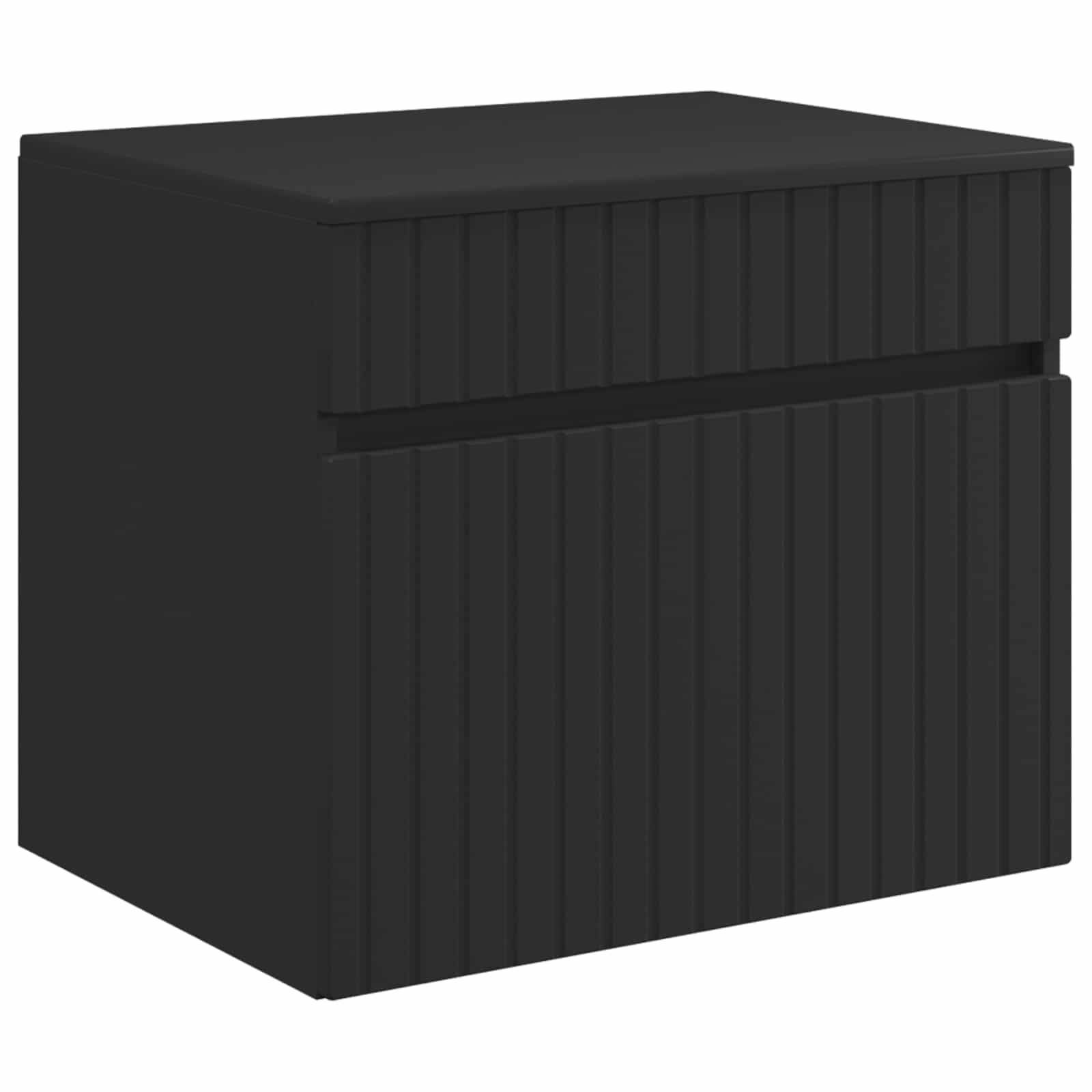 vidaXL Wandmontierter Badezimmerschrank Schwarz 59 x 44,5 x 50 cm