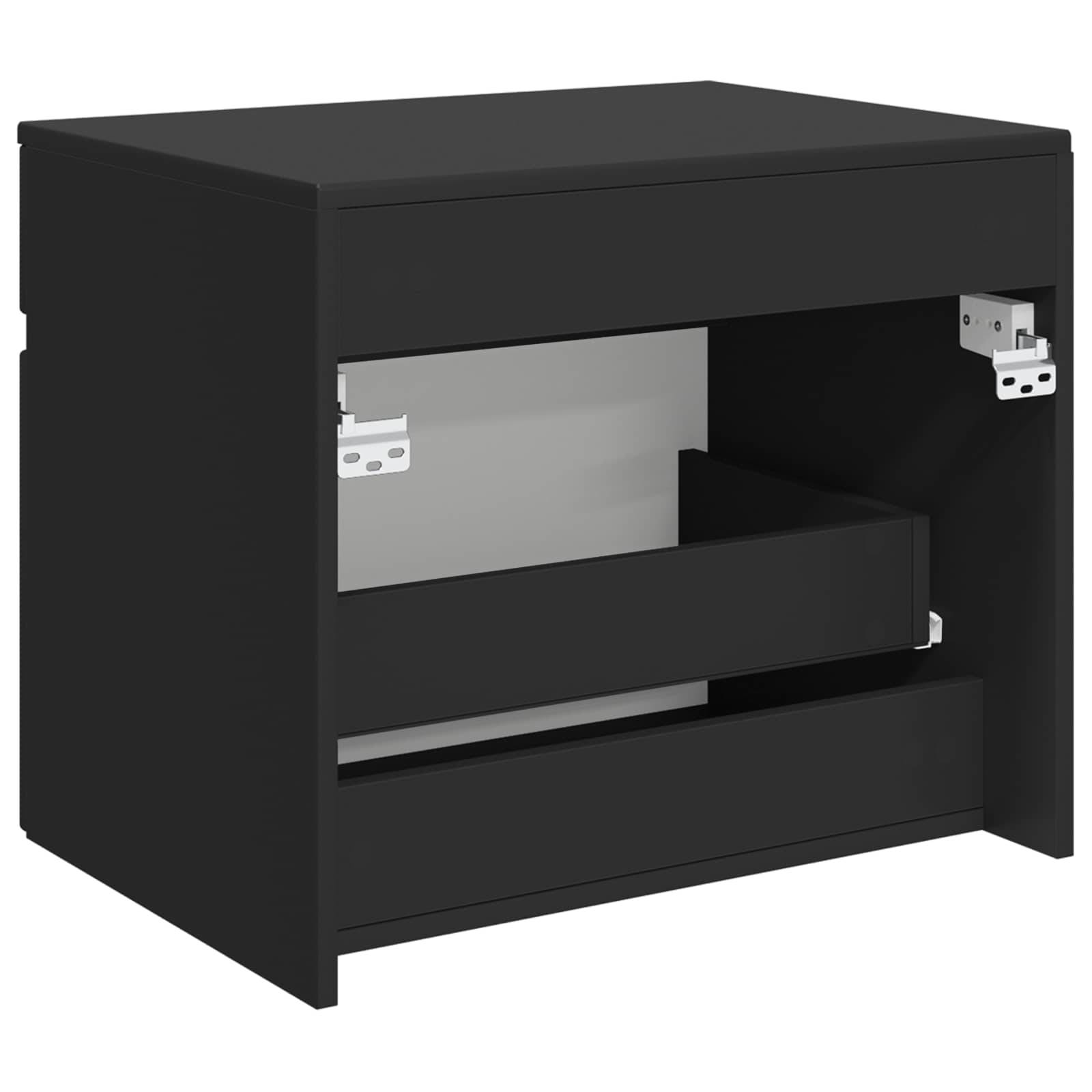 vidaXL Wandmontierter Badezimmerschrank Schwarz 59 x 44,5 x 50 cm