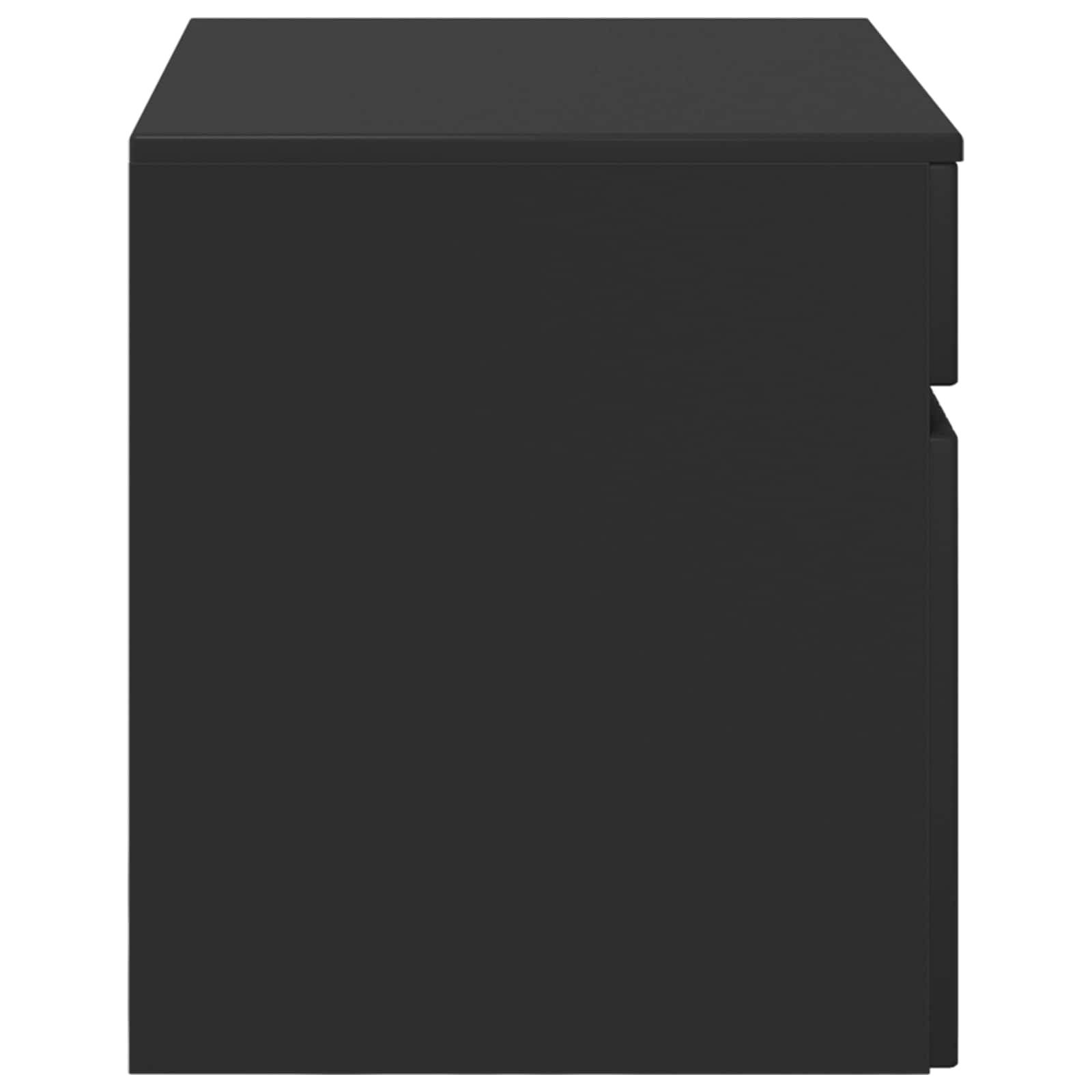 vidaXL Wandmontierter Badezimmerschrank Schwarz 59 x 44,5 x 50 cm